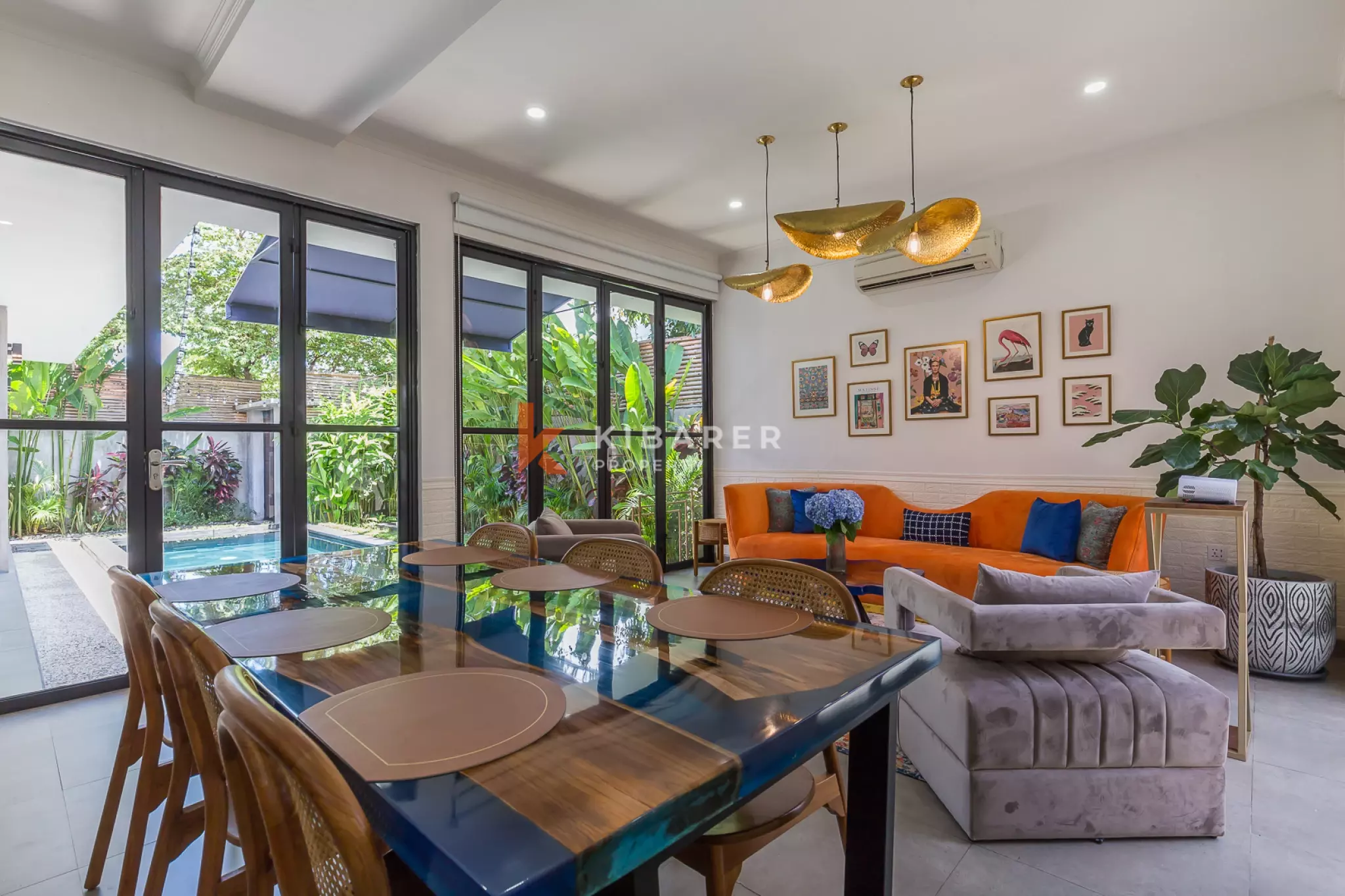 Villa de deux chambres avec cour intérieure et piscine privée à Umalas