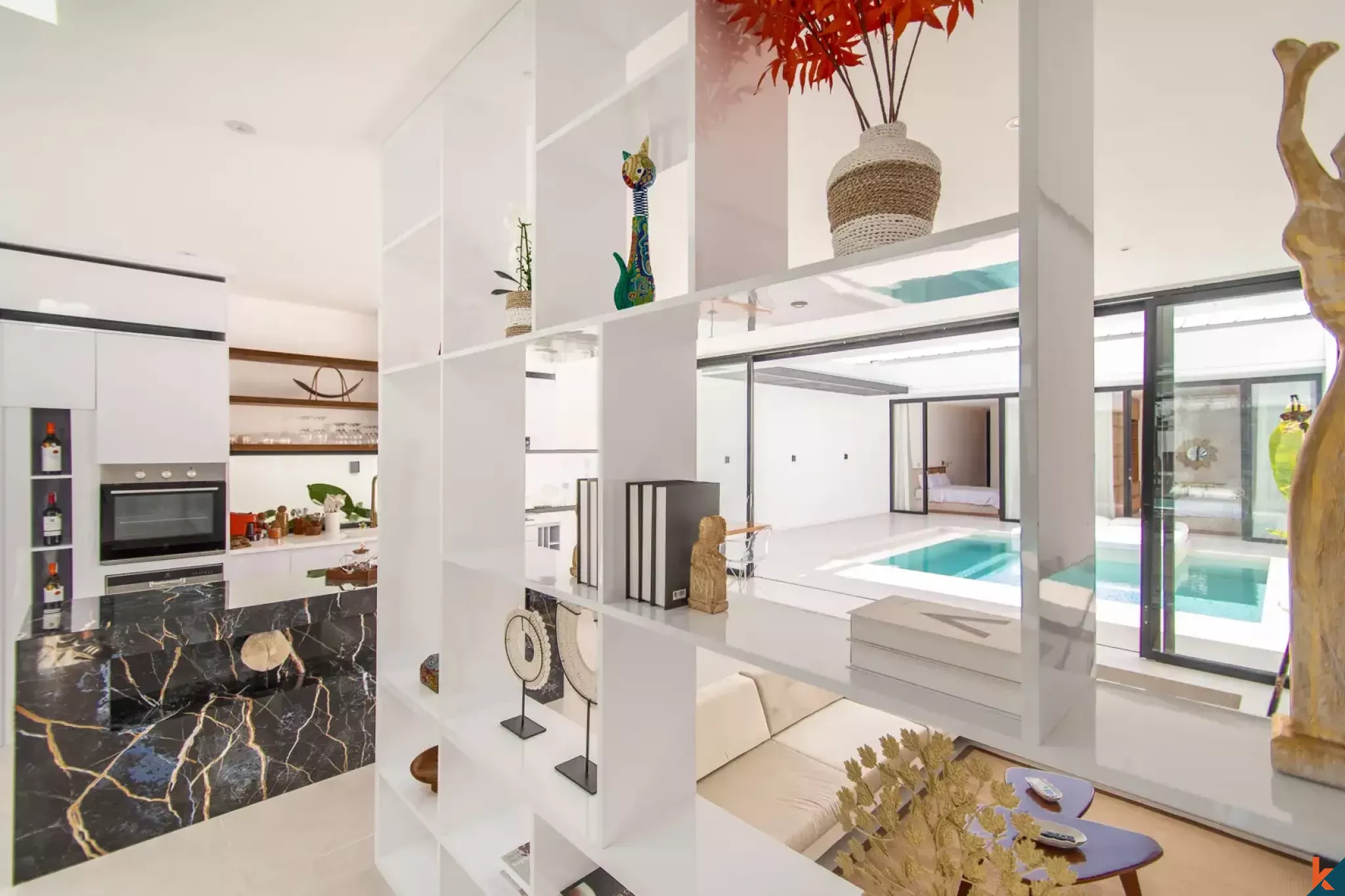 Vila Modern Dua Kamar Tidur yang Disewakan di Sanur