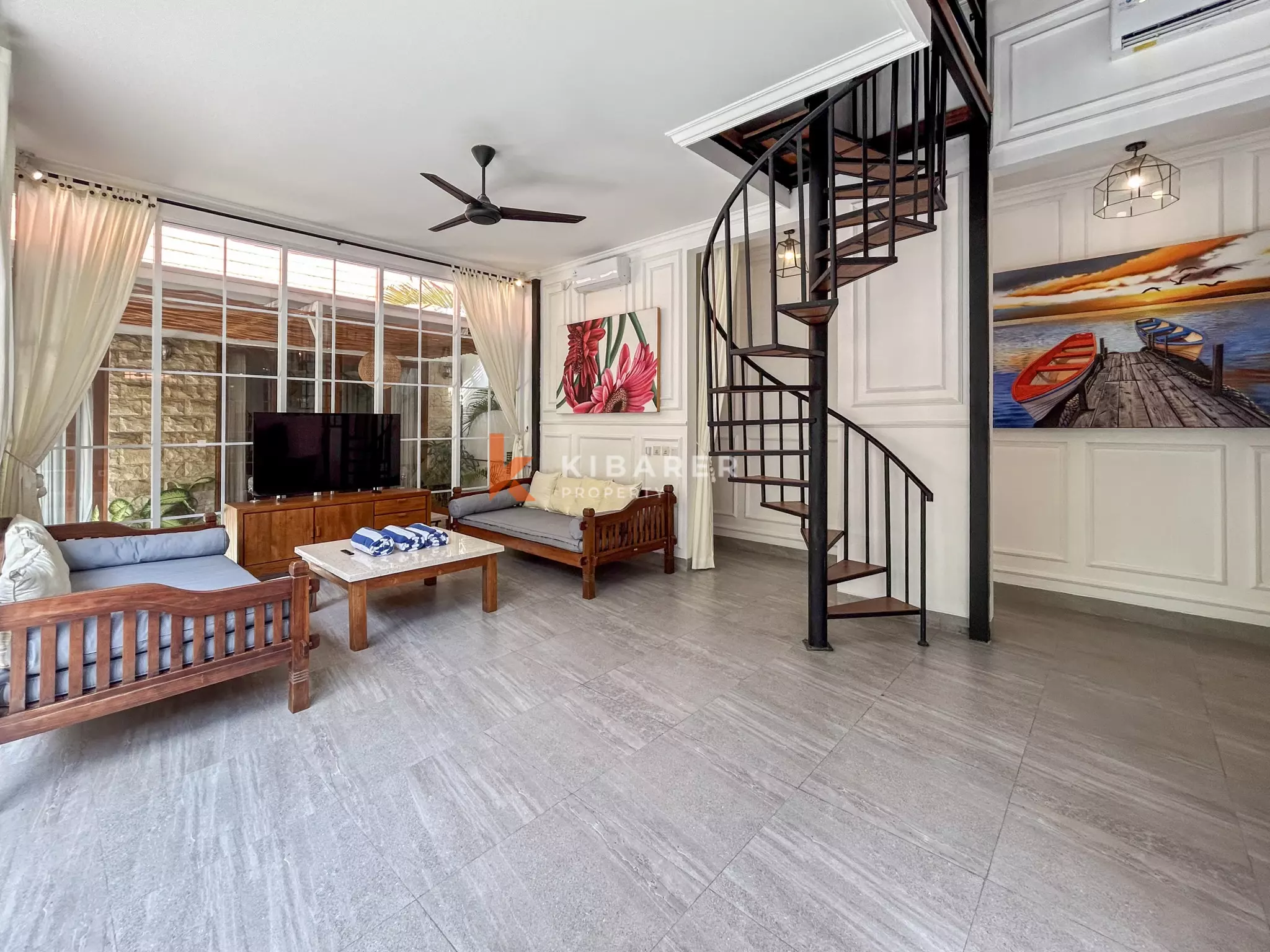 Elegant Four-Bedroom Tropical Pool Villa with Enclosed Living Spaces in Umalas