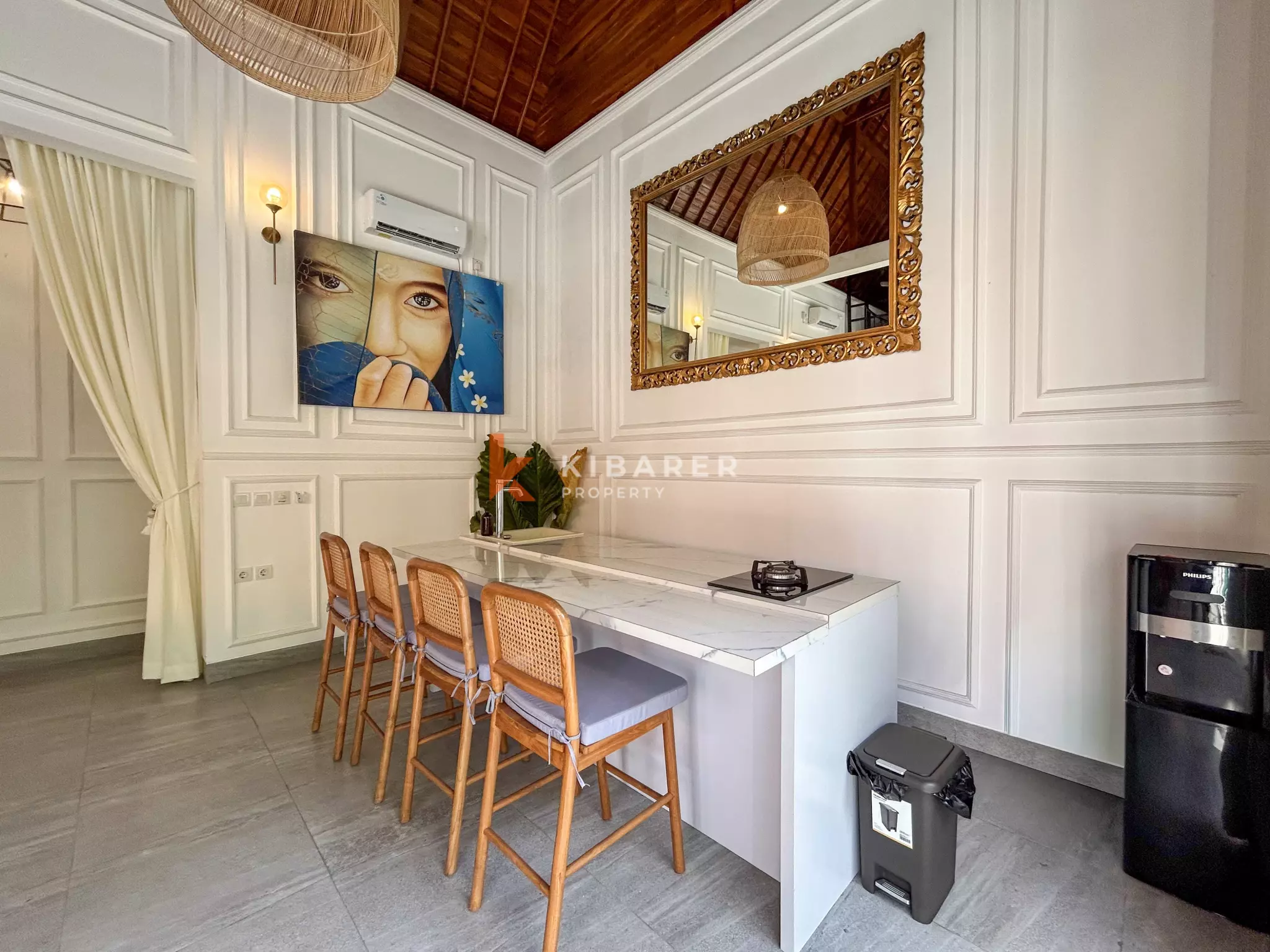 Elegant Four-Bedroom Tropical Pool Villa with Enclosed Living Spaces in Umalas