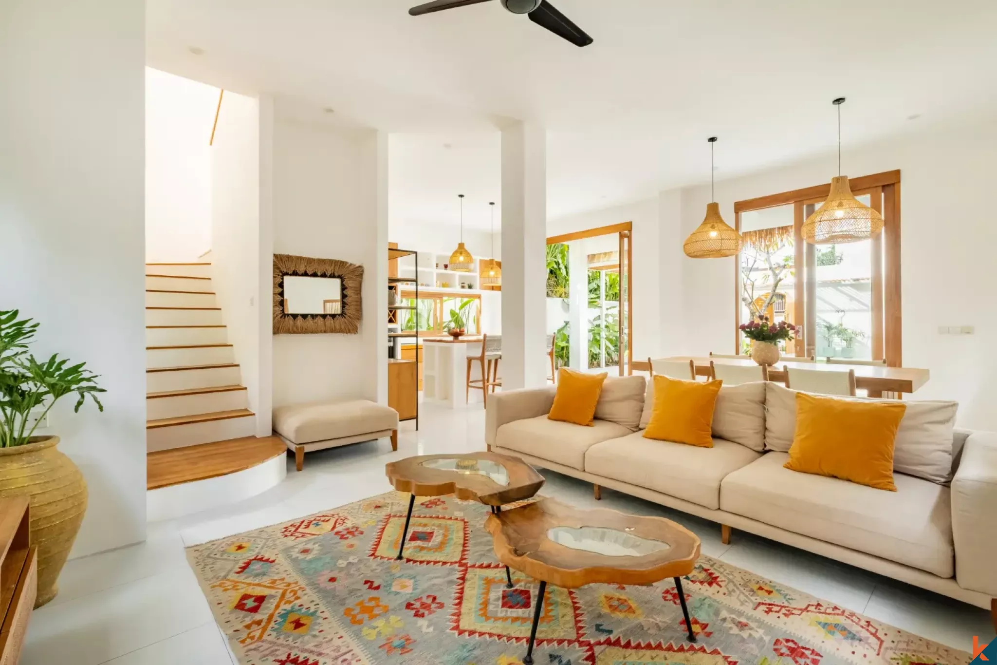 Beautiful Mediterranean Four Bedroom Leasehold Villa in North-East of Canggu