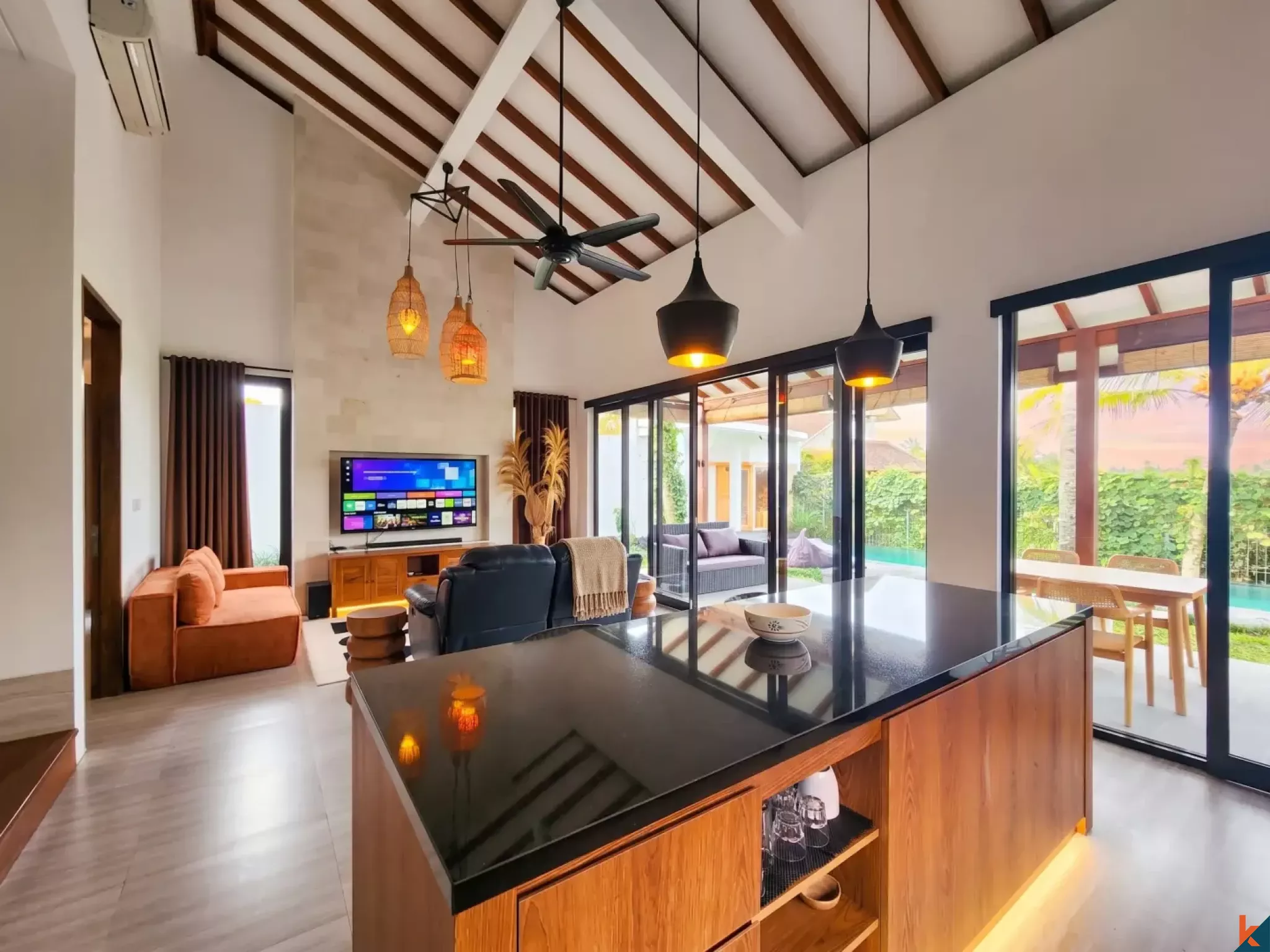 Penginapan Tenang Dua Kamar Tidur dengan Hak Sewa di Ubud - Sayan