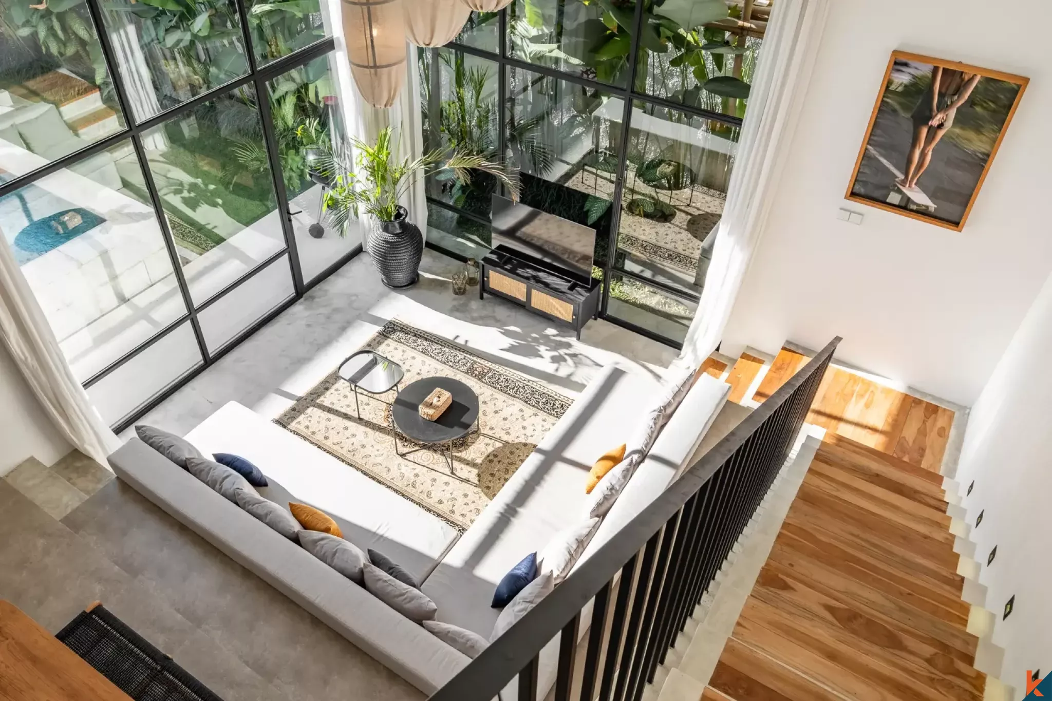 Superbe villa en location de trois chambres dans le quartier à la mode de Pererenan