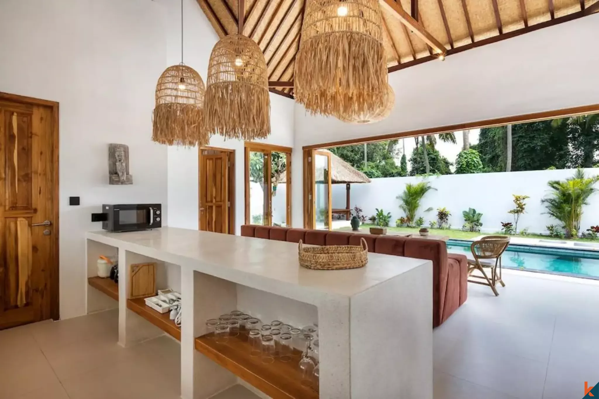 Vila sewa tiga kamar tidur yang indah dengan pengaruh tradisional di Ubud - Lodtunduh