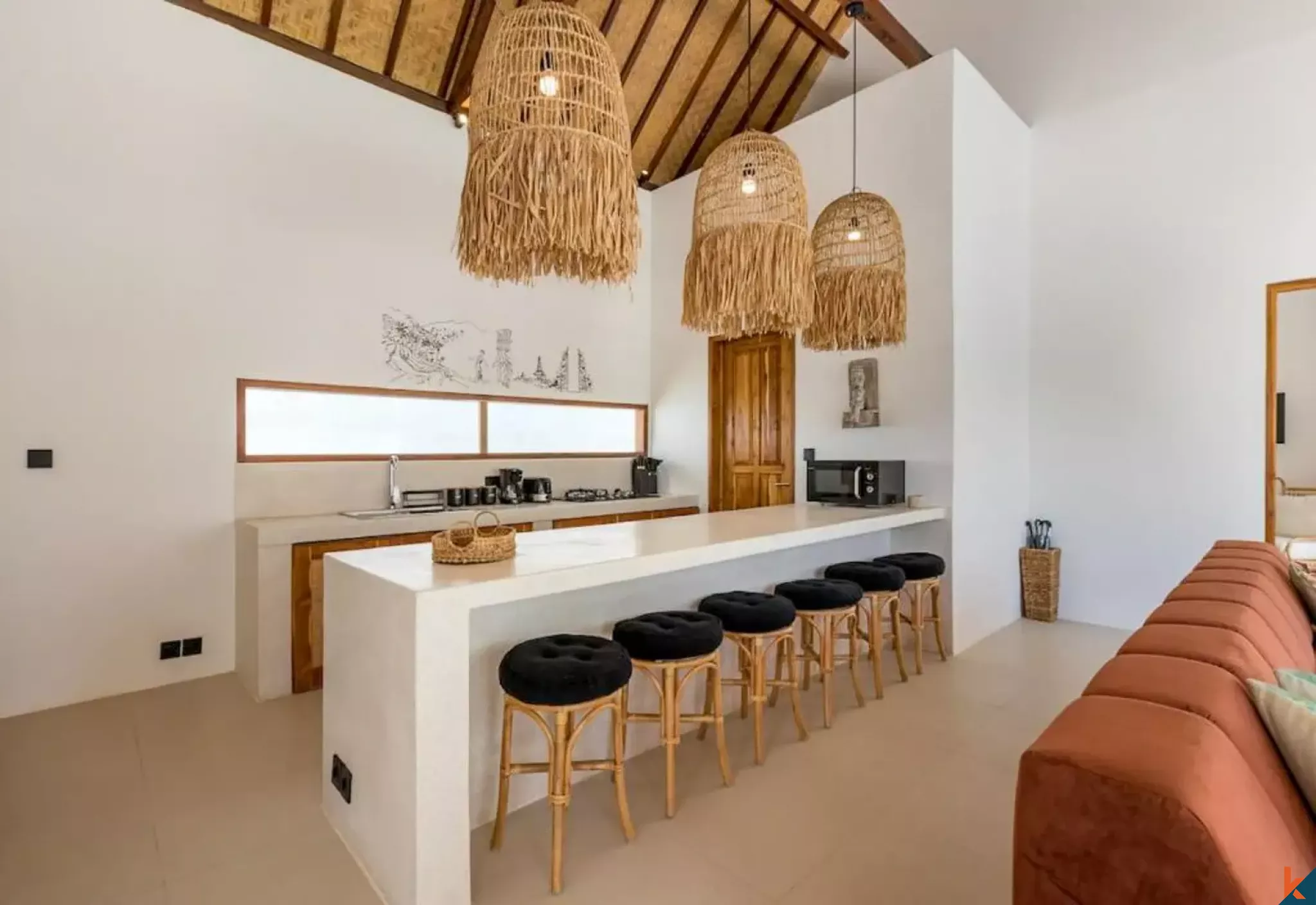 Vila sewa tiga kamar tidur yang indah dengan pengaruh tradisional di Ubud - Lodtunduh