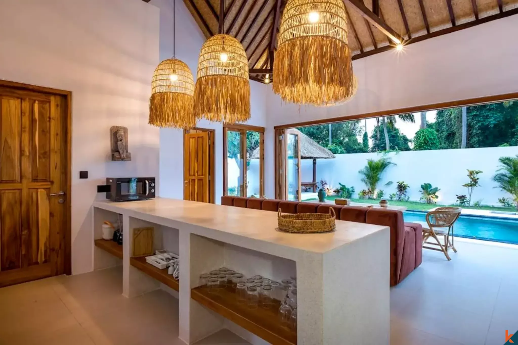 Vila sewa tiga kamar tidur yang indah dengan pengaruh tradisional di Ubud - Lodtunduh