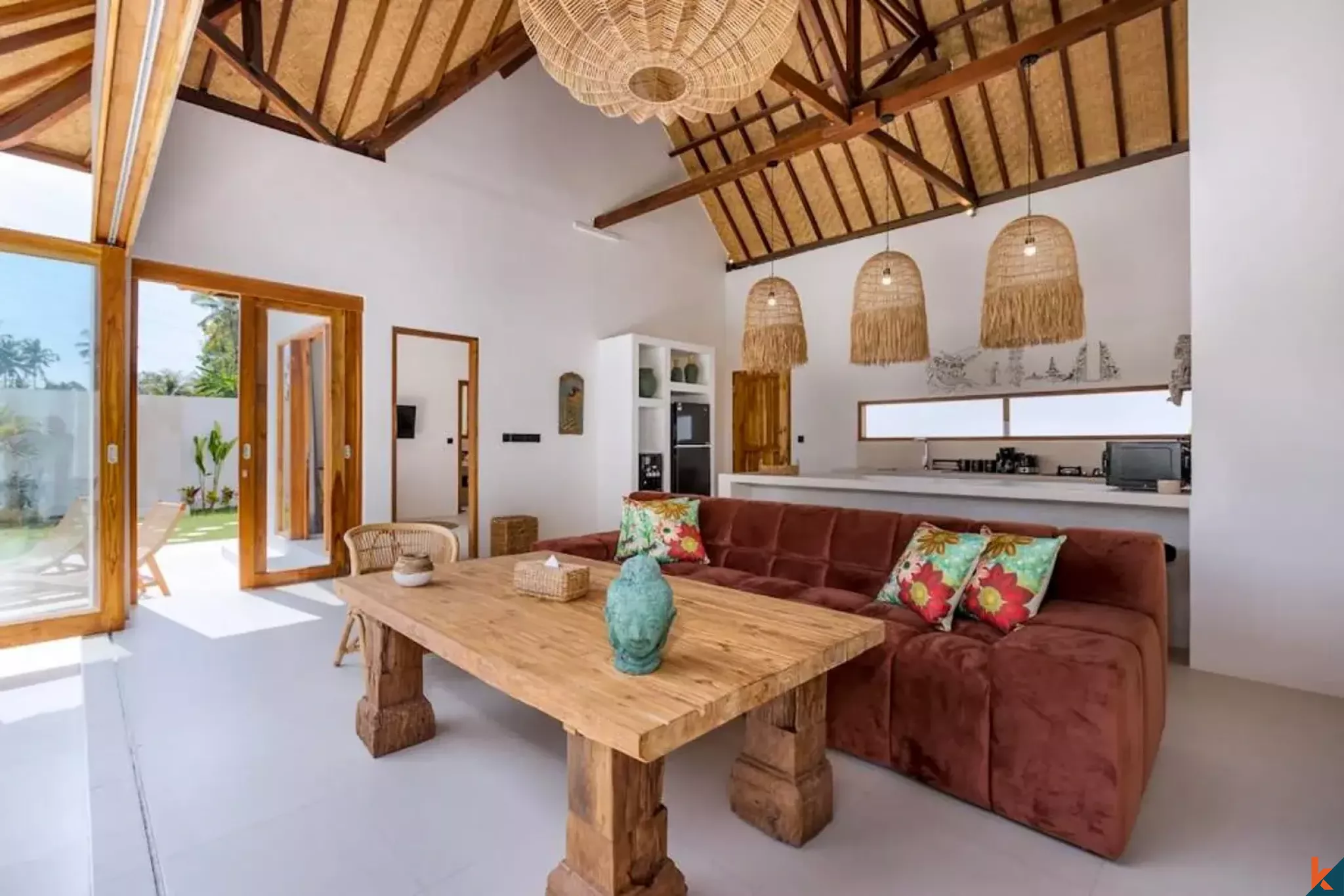 Vila sewa tiga kamar tidur yang indah dengan pengaruh tradisional di Ubud - Lodtunduh