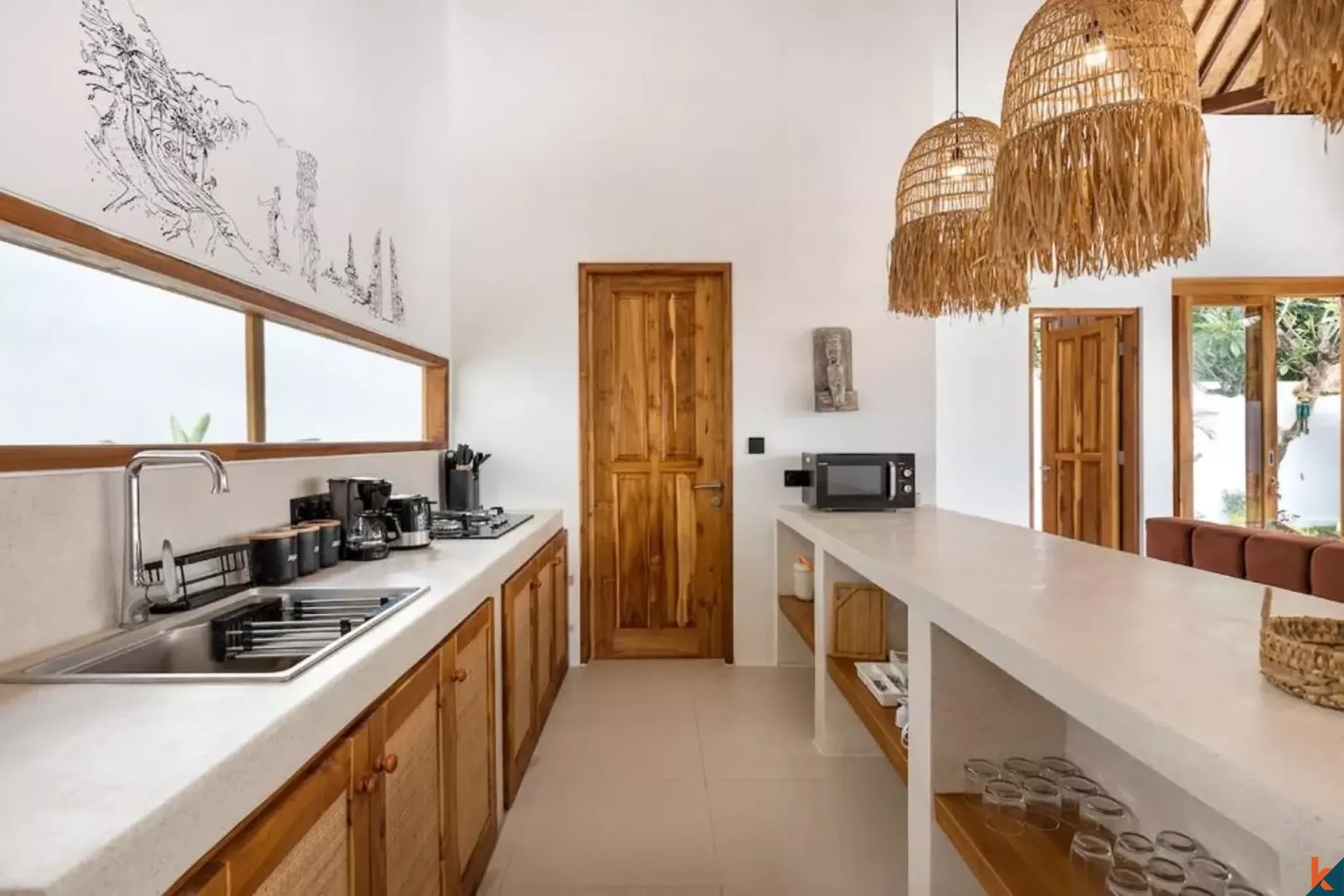 Vila sewa tiga kamar tidur yang indah dengan pengaruh tradisional di Ubud - Lodtunduh