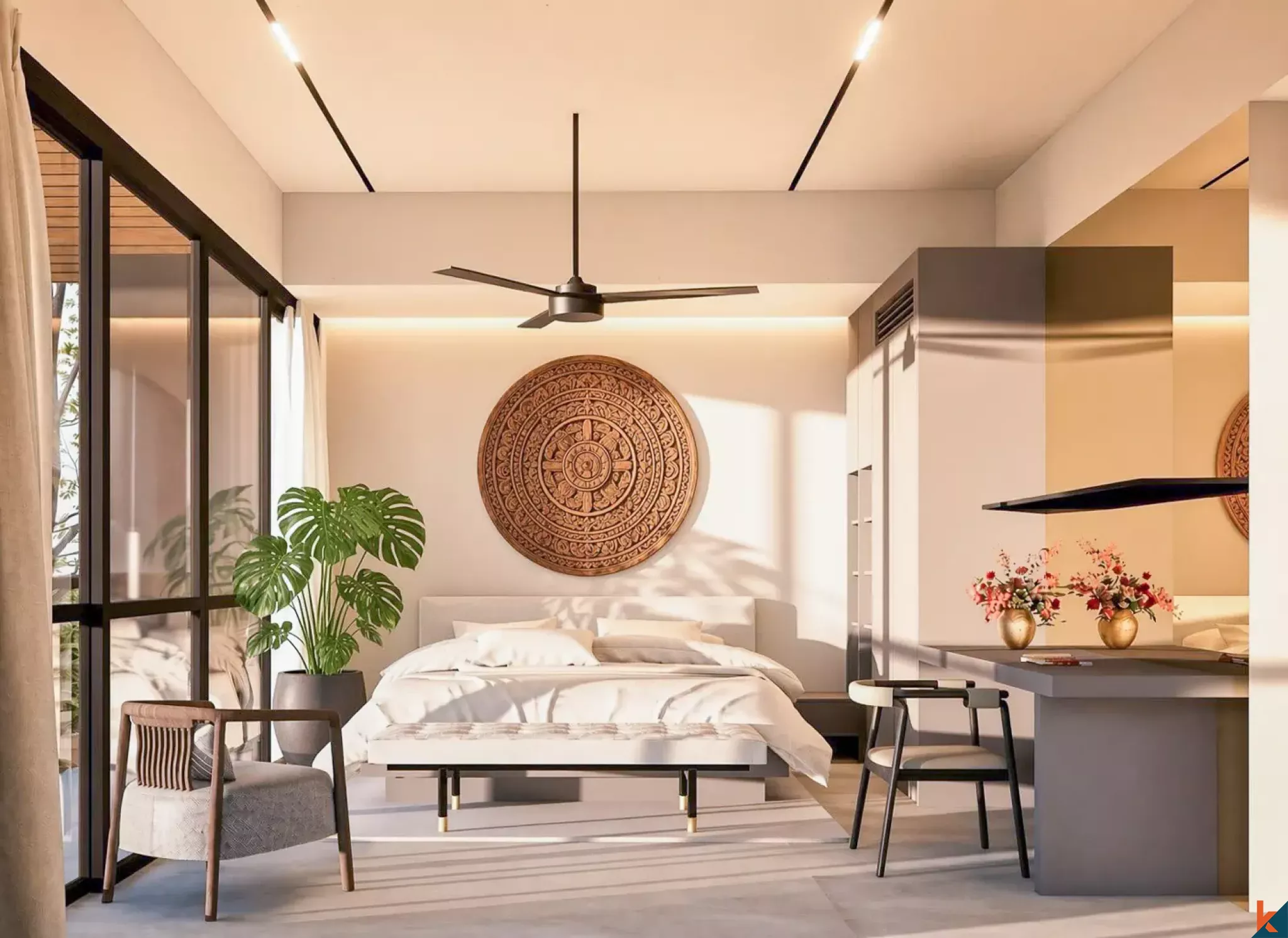 Properti sewa dua kamar tidur dengan pemandangan sawah di Ubud (selesai pada November 2026)