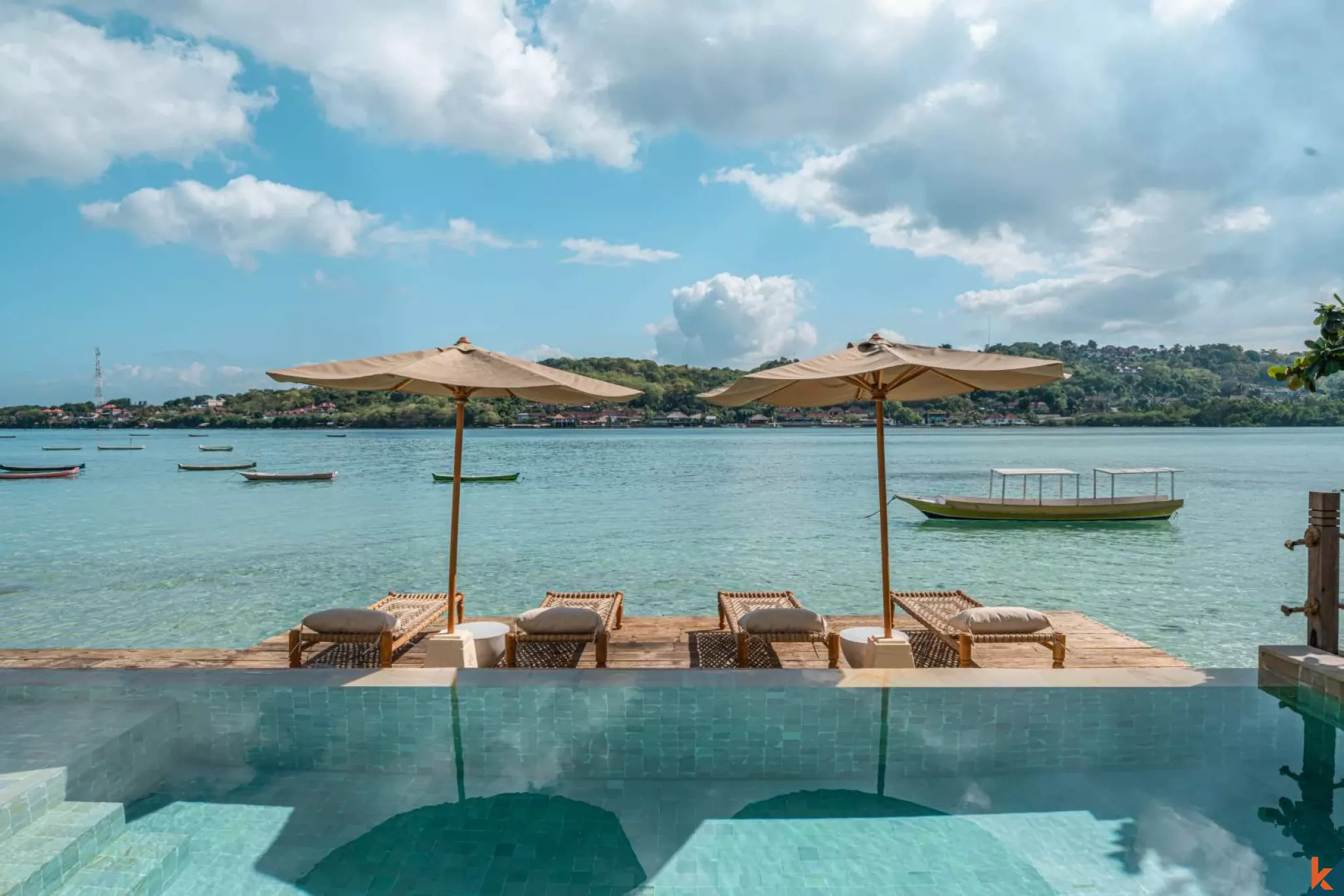 Four Bedroom Luxury Beachfront Villa in Nusa Ceningan with Sunset Views & Private Ocean Access