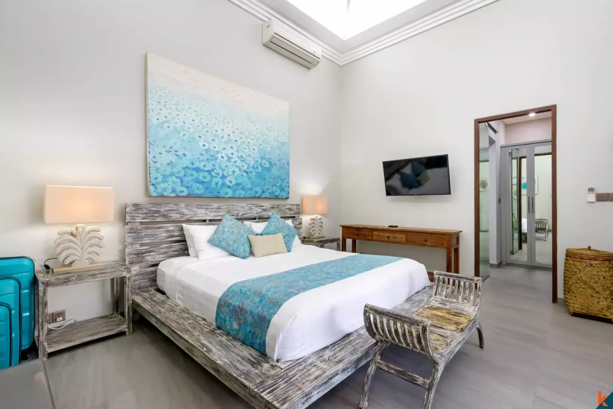 Properti sewa dua kamar tidur yang bagus di Sanur dengan jarak berjalan kaki ke pantai