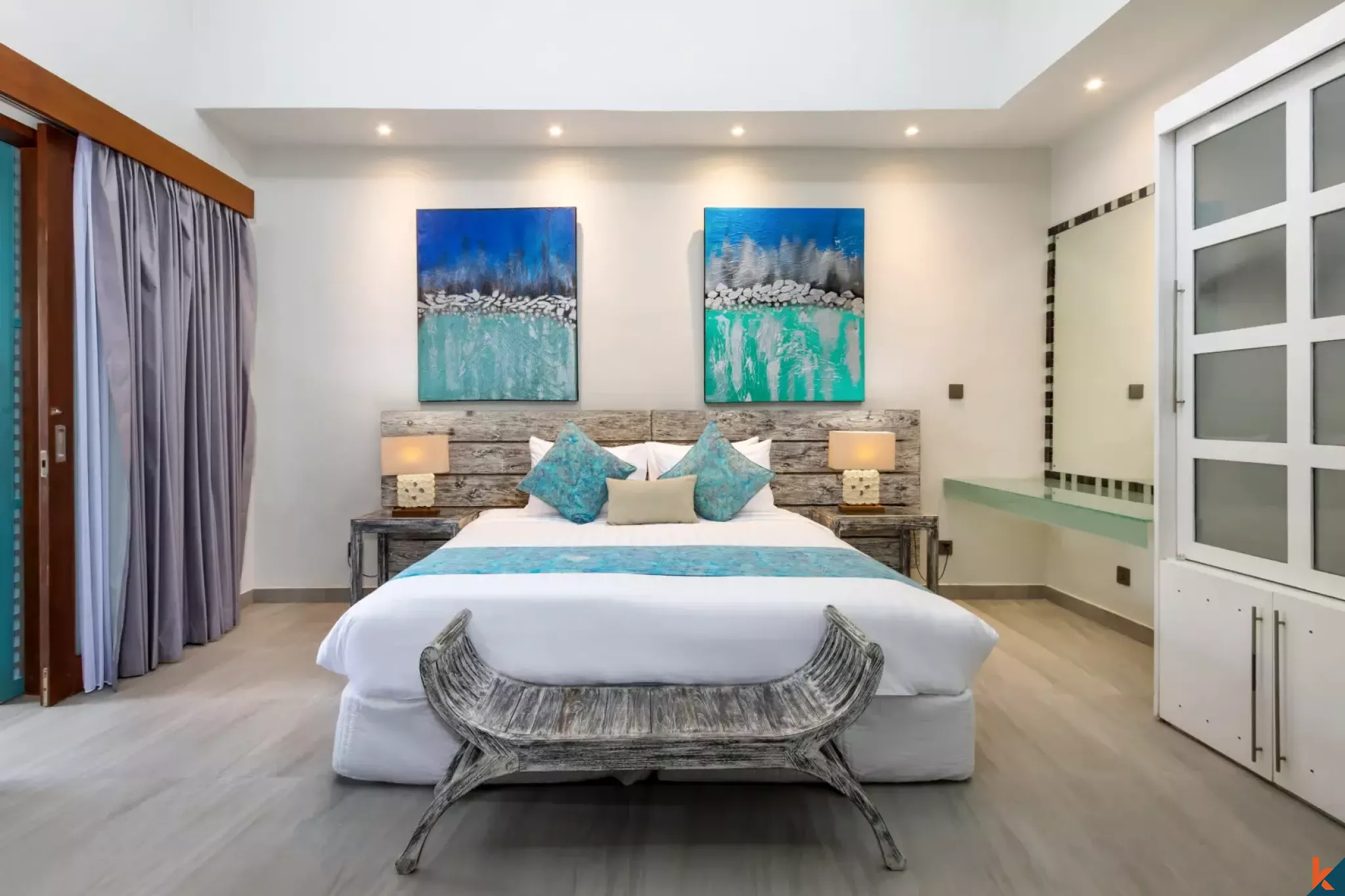 Properti sewa dua kamar tidur yang bagus di Sanur dengan jarak berjalan kaki ke pantai