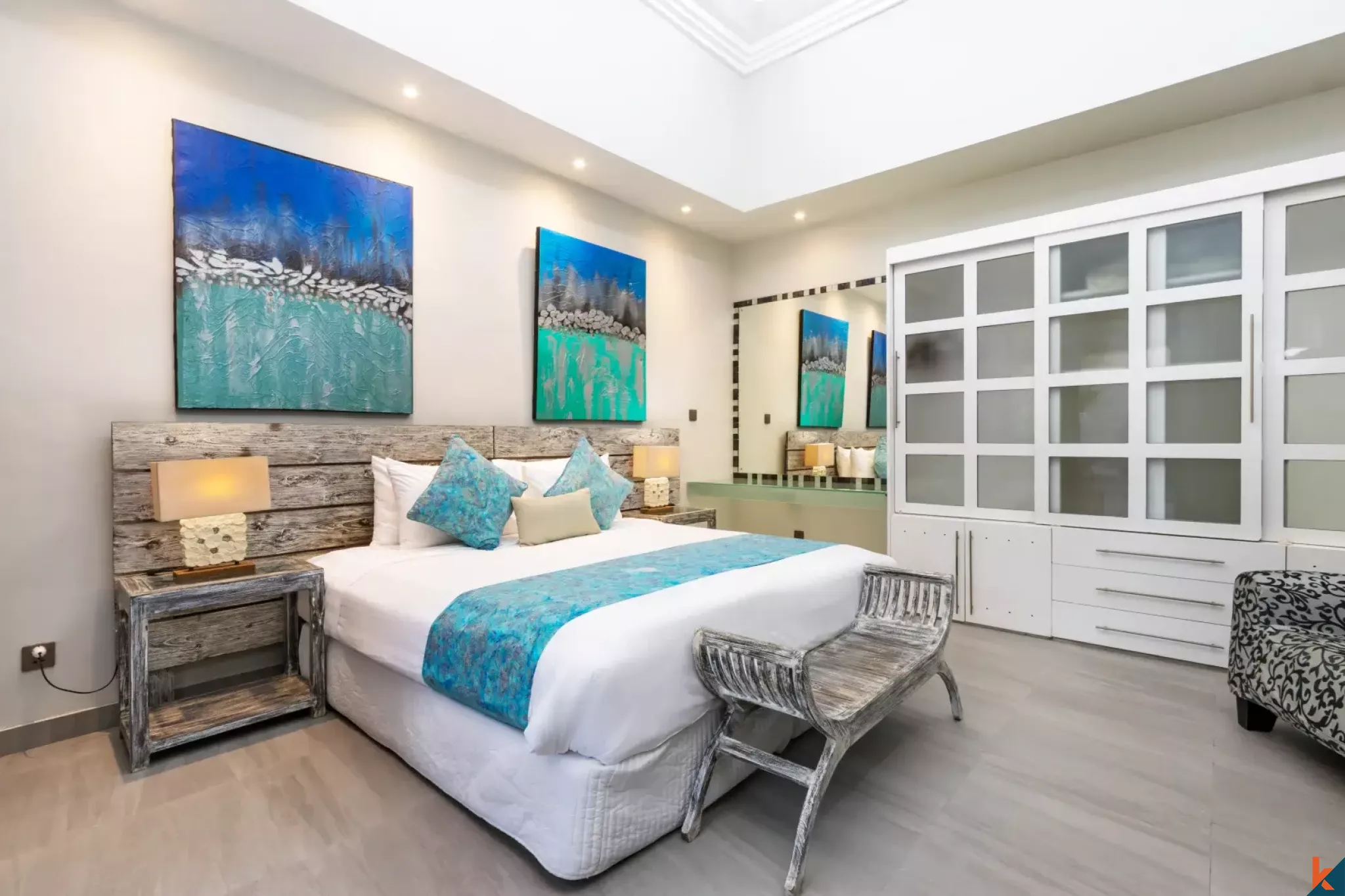 Properti sewa dua kamar tidur yang bagus di Sanur dengan jarak berjalan kaki ke pantai