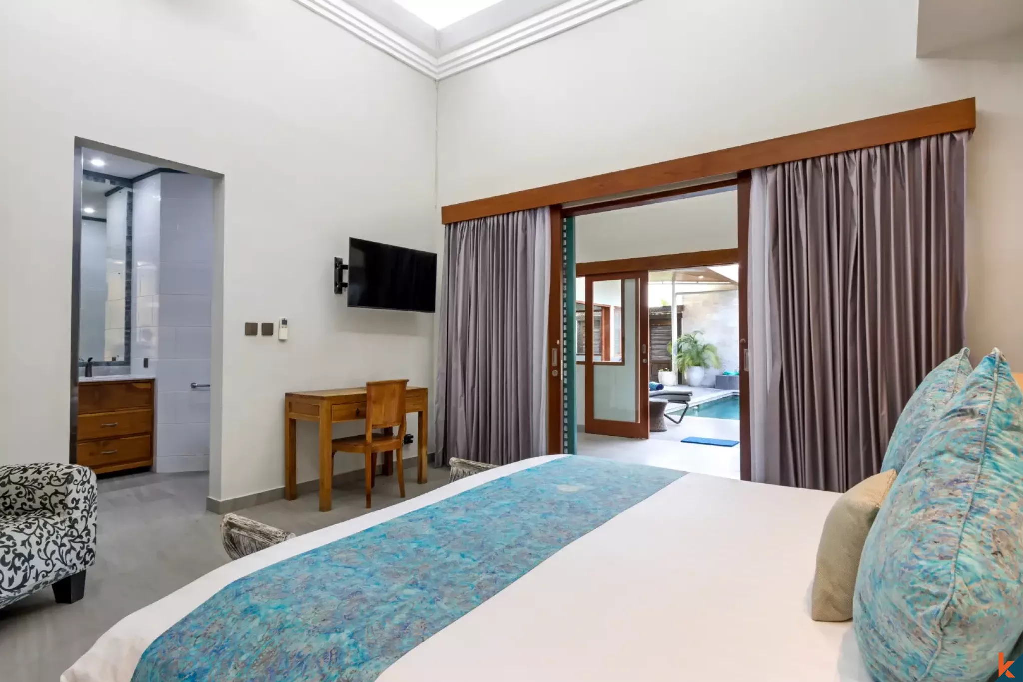 Properti sewa dua kamar tidur yang bagus di Sanur dengan jarak berjalan kaki ke pantai