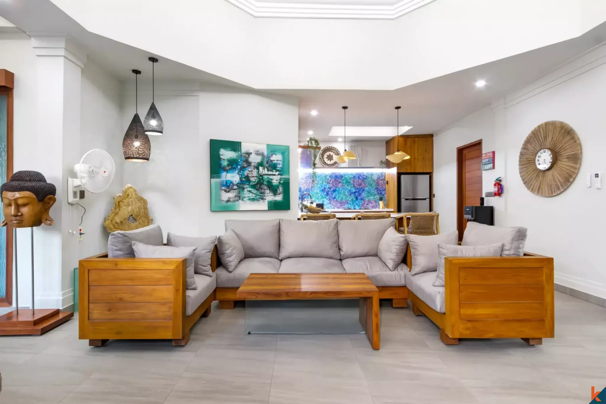 Properti sewa dua kamar tidur yang bagus di Sanur dengan jarak berjalan kaki ke pantai