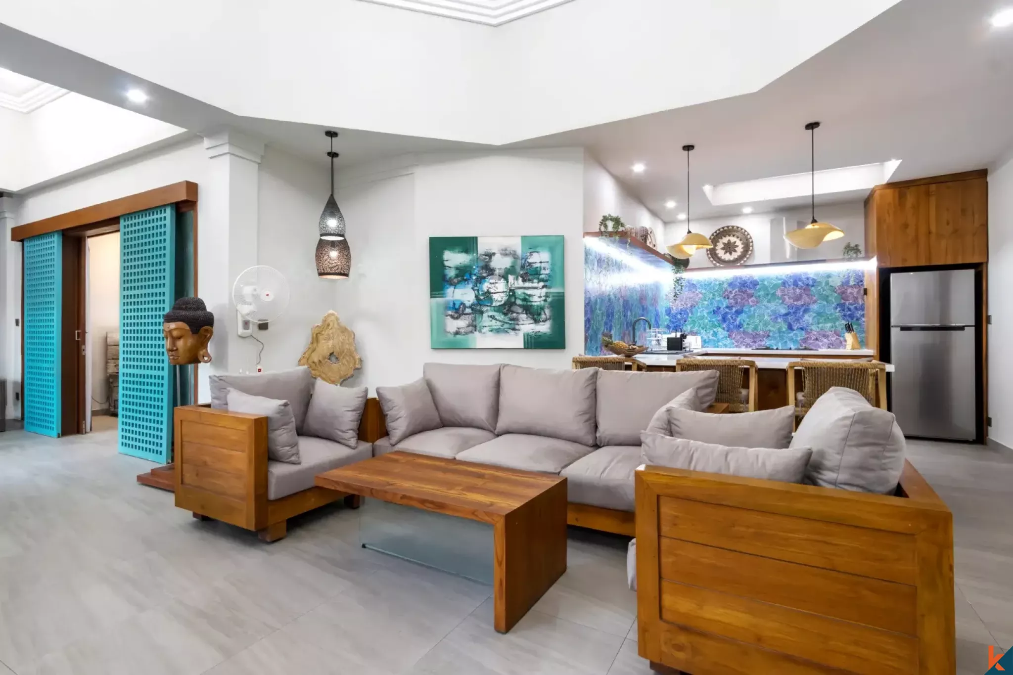 Properti sewa dua kamar tidur yang bagus di Sanur dengan jarak berjalan kaki ke pantai
