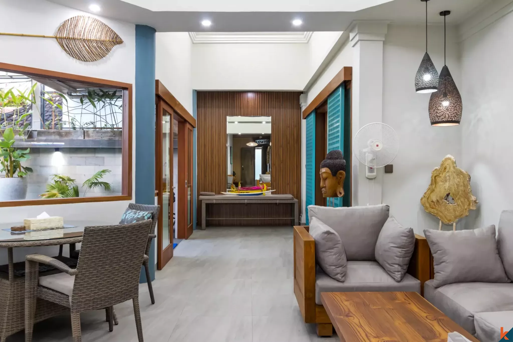 Properti sewa dua kamar tidur yang bagus di Sanur dengan jarak berjalan kaki ke pantai