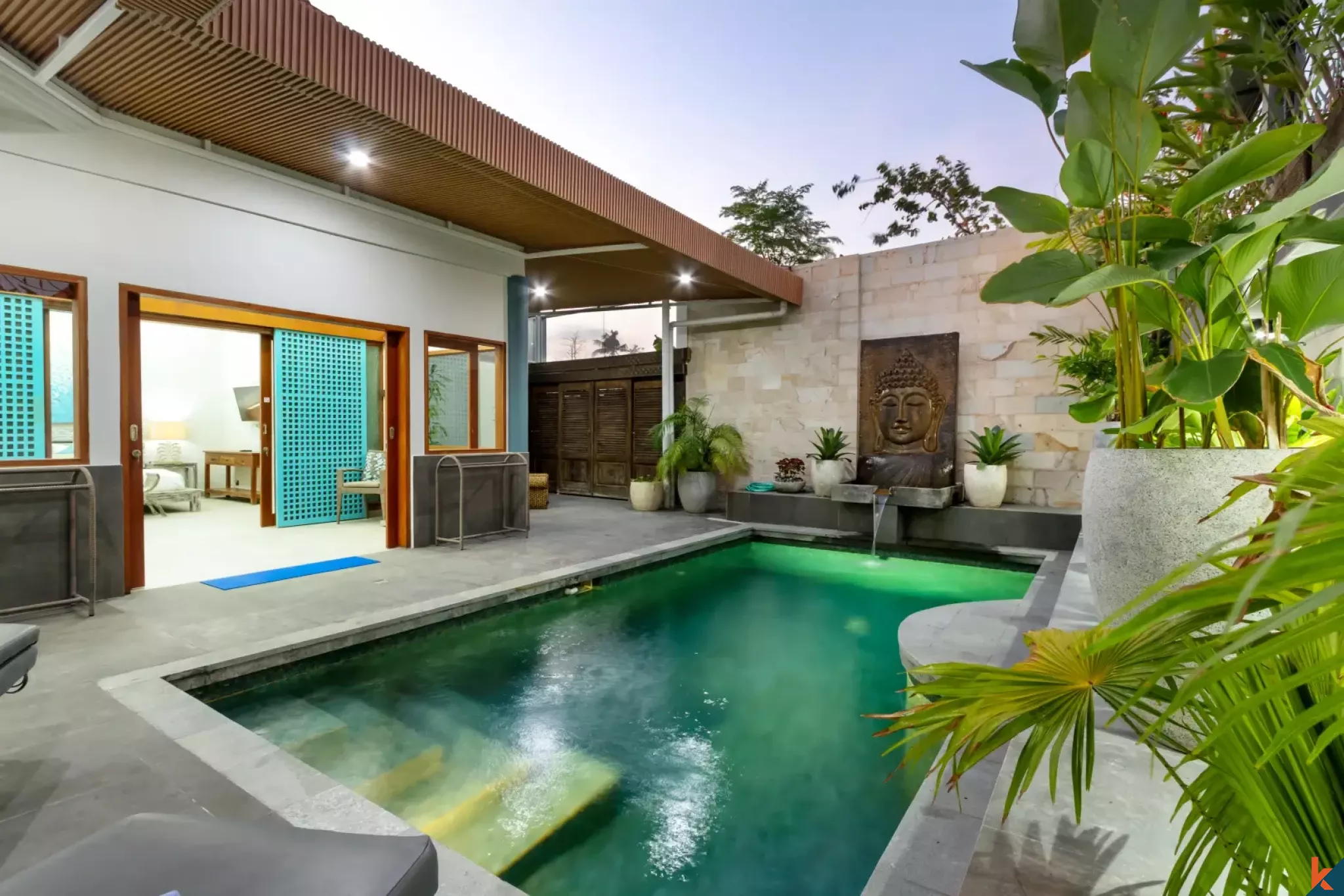 Properti sewa dua kamar tidur yang bagus di Sanur dengan jarak berjalan kaki ke pantai