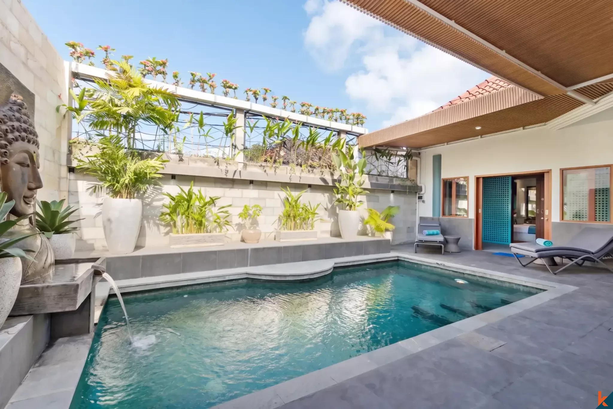 Properti sewa dua kamar tidur yang bagus di Sanur dengan jarak berjalan kaki ke pantai