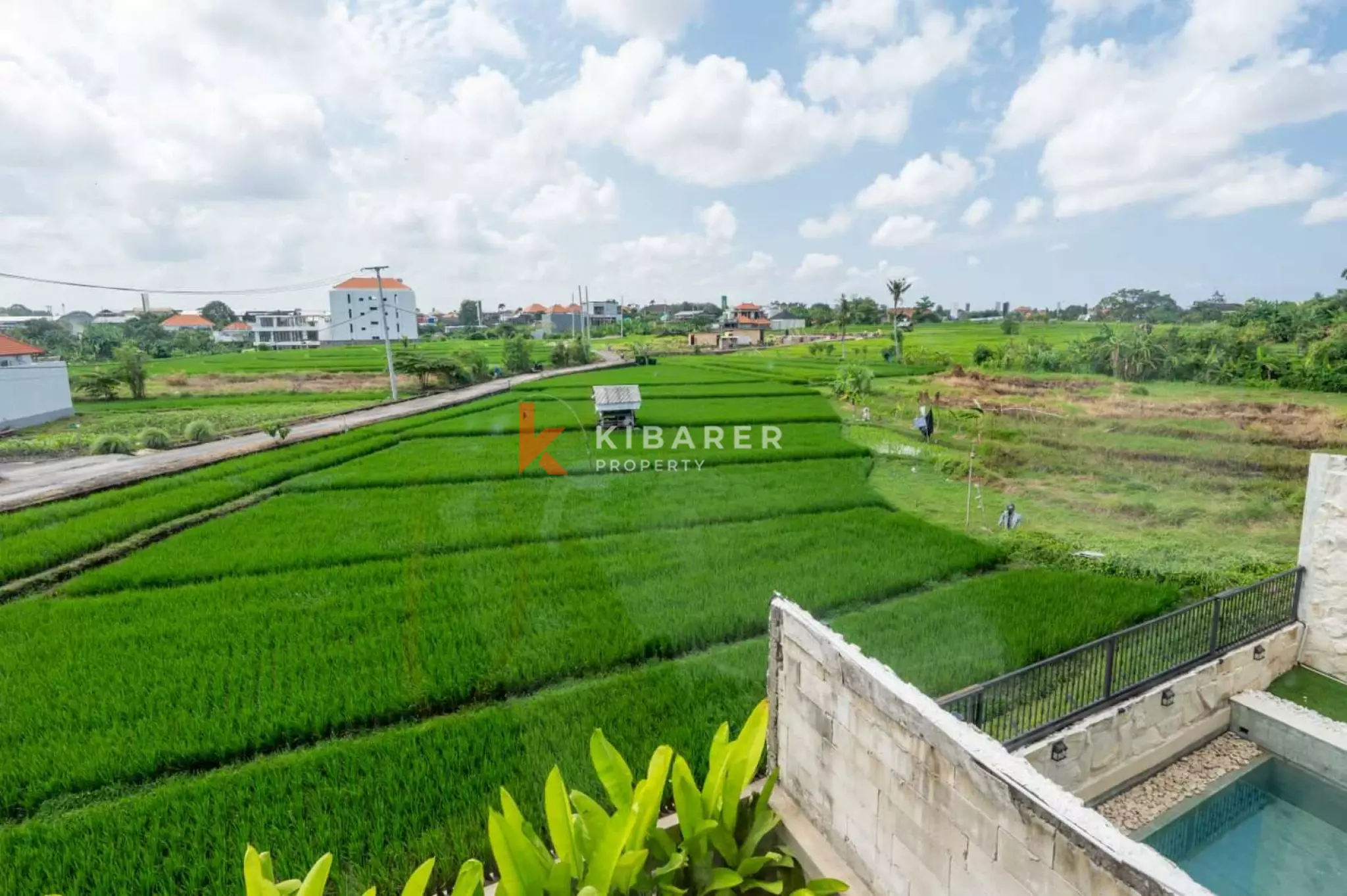 Vila Hunian Tertutup Modern di Canggu - Tiga Kamar Tidur dengan Pemandangan Sawah yang Damai