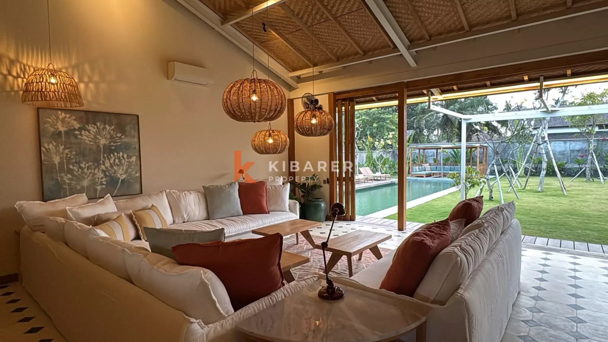 Elegant Six-Bedroom Tropical Villa with Refined Contemporary Design in Seseh