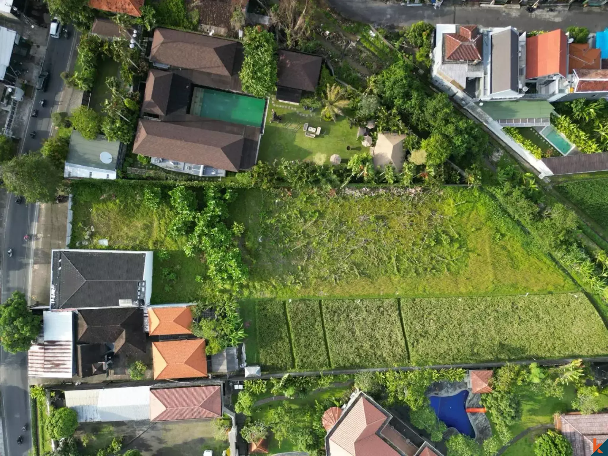 Terrain résidentiel plat de premier choix de 9 ares à louer à Kerobokan