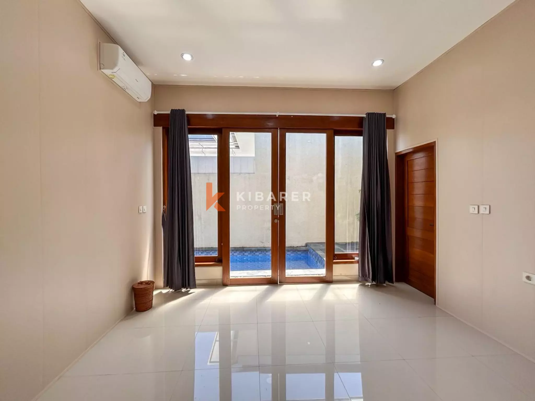 Modern Two-Bedroom Unfurnished Enclosed Villa with Private Pool for Rent in Kerobokan