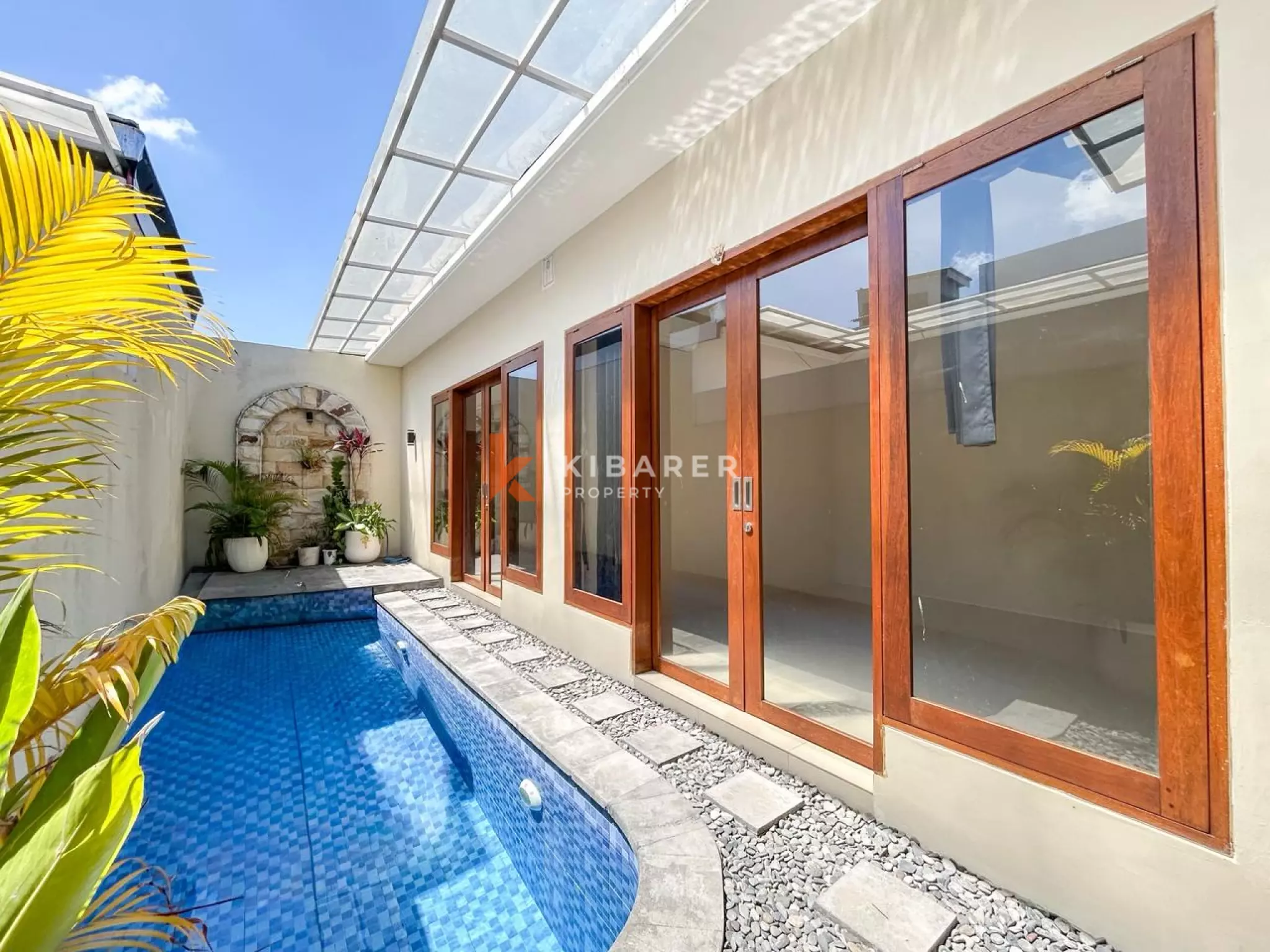 Modern Two-Bedroom Unfurnished Enclosed Villa with Private Pool for Rent in Kerobokan