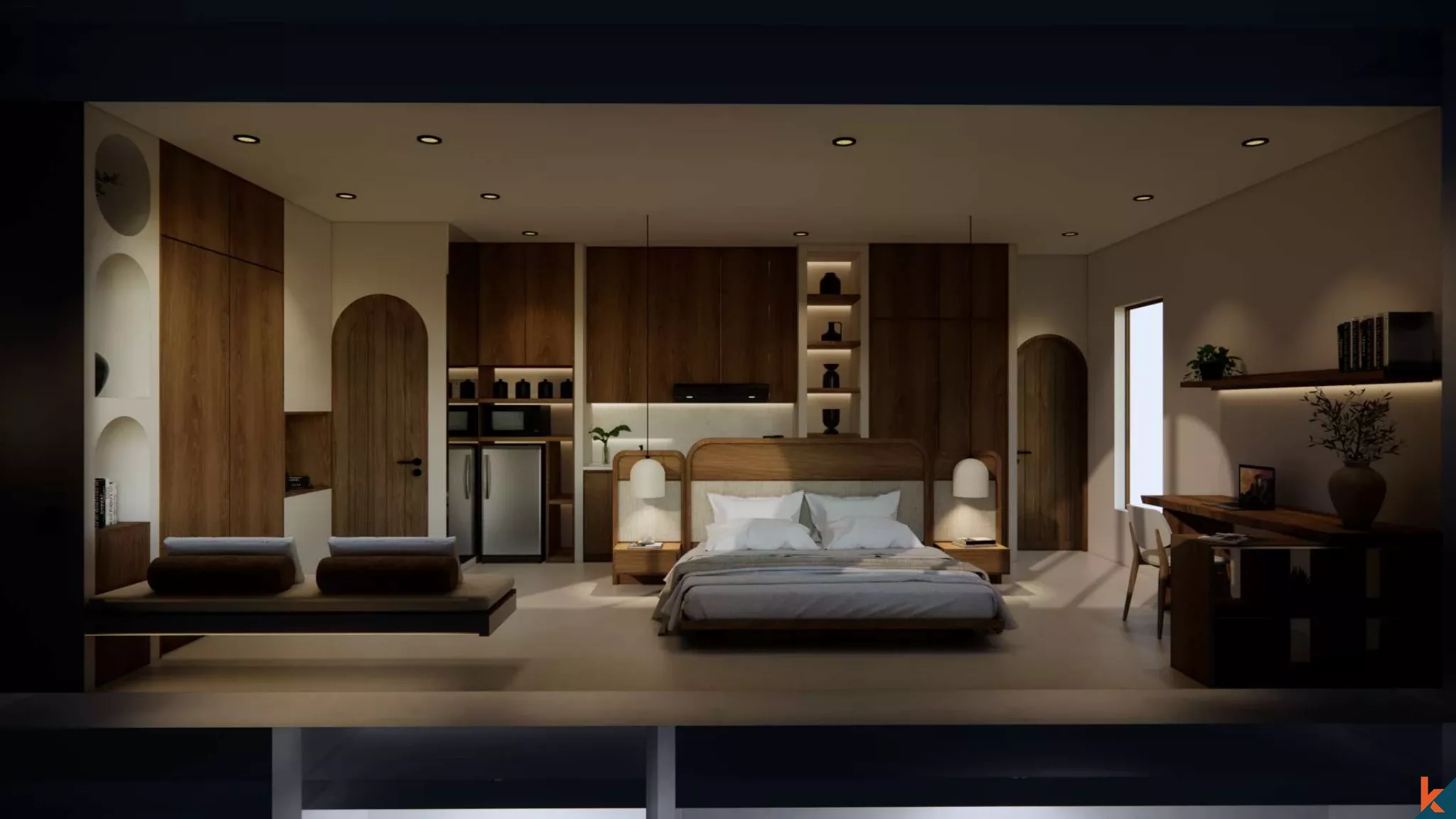 Properti Bertingkat Enam Kamar Tidur Bergaya Mediterania yang Akan Segera Hadir dengan Pemandangan Indah di Kedungu (selesai pada November 2026)