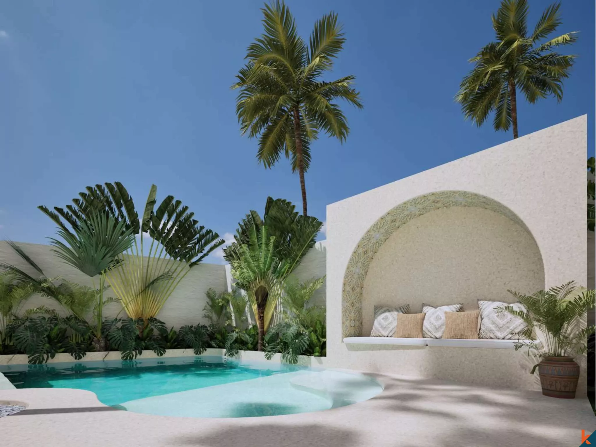 Properti Bertingkat Enam Kamar Tidur Bergaya Mediterania yang Akan Segera Hadir dengan Pemandangan Indah di Kedungu (selesai pada November 2026)