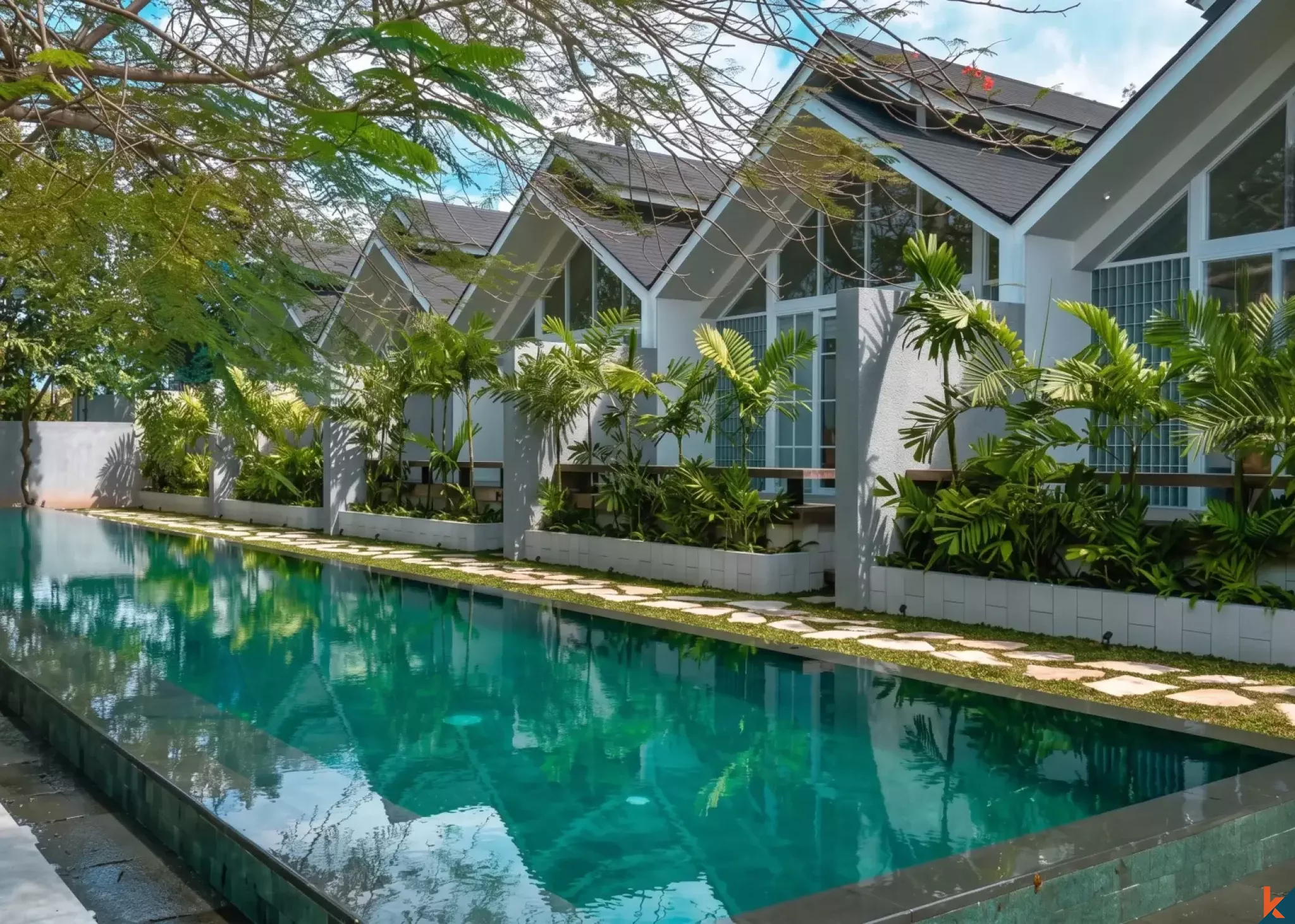 Vila Tropis Modern Satu Kamar Tidur di dalam Kompleks Resor di Jimbaran