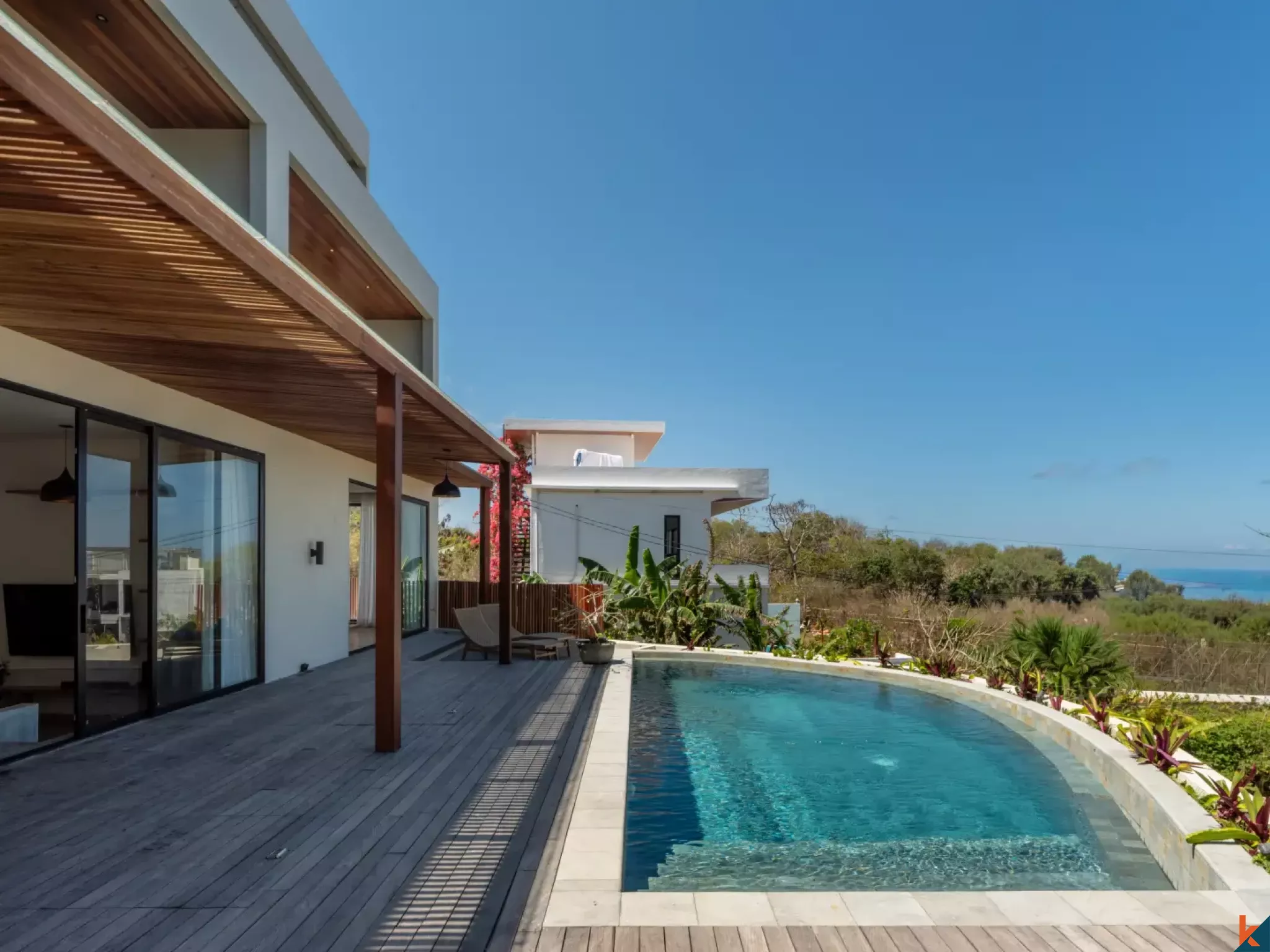 Villa dengan Pemandangan Laut dan Tiga Kamar Tidur untuk Disewa di Uluwatu