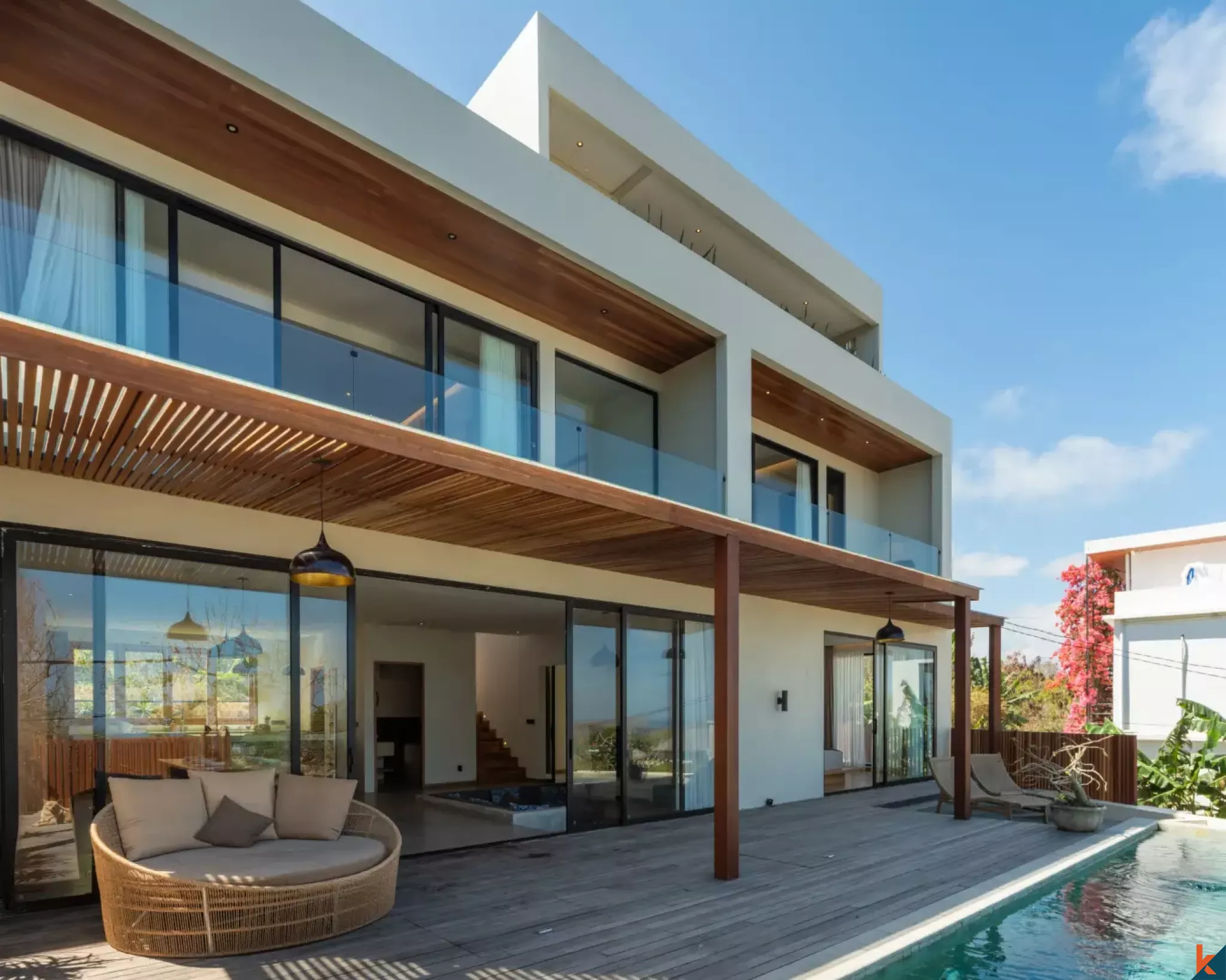 Villa dengan Pemandangan Laut dan Tiga Kamar Tidur untuk Disewa di Uluwatu
