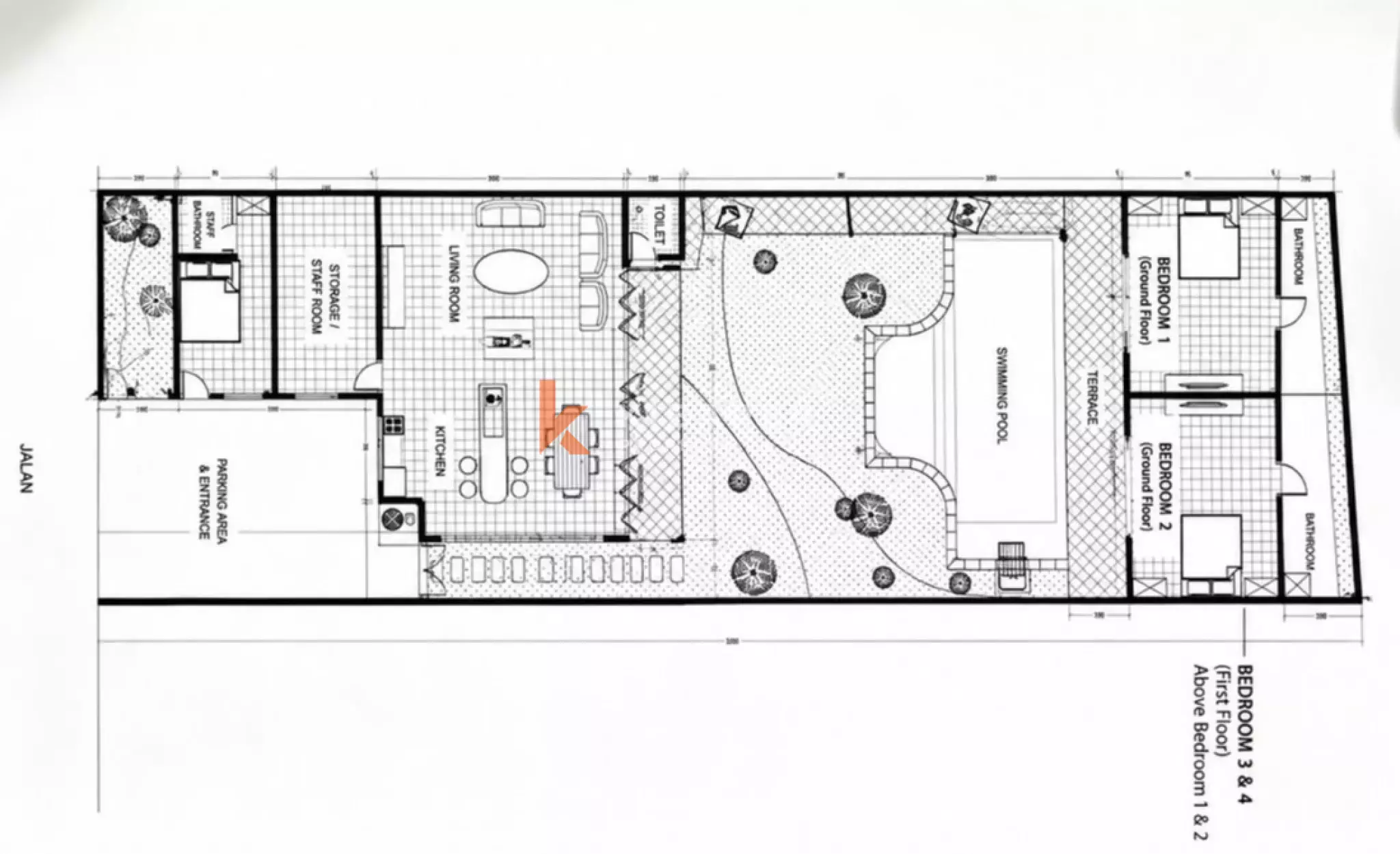 Vila Mewah dengan Empat Kamar Tidur dan Ruang Keluarga Tertutup di Lokasi Strategis Berawa
