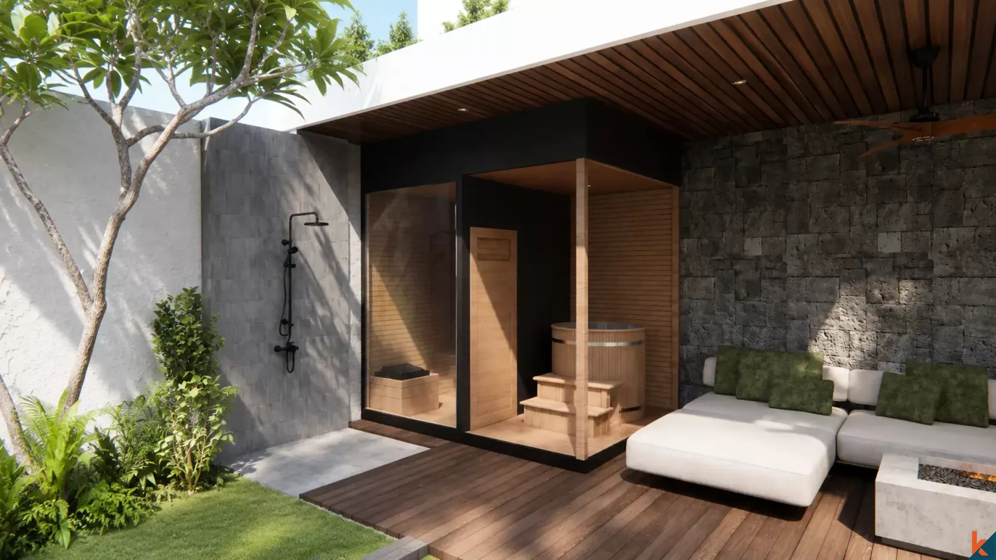Properti tiga kamar tidur berkualitas tinggi dengan hak sewa jangka panjang yang akan segera hadir di Sanur (Serah terima Desember 2026)