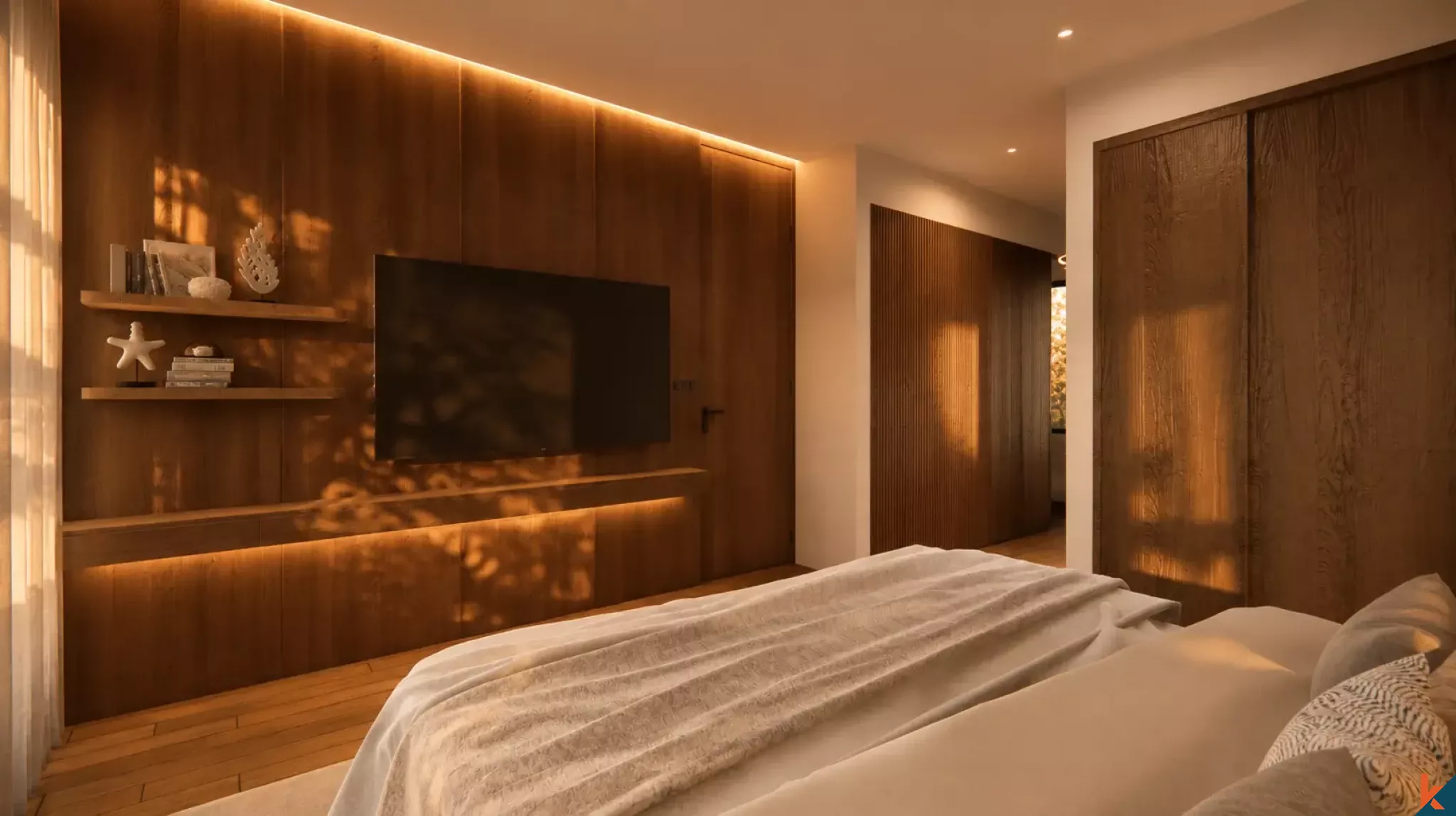 Properti tiga kamar tidur berkualitas tinggi dengan hak sewa jangka panjang yang akan segera hadir di Sanur (Serah terima Desember 2026)