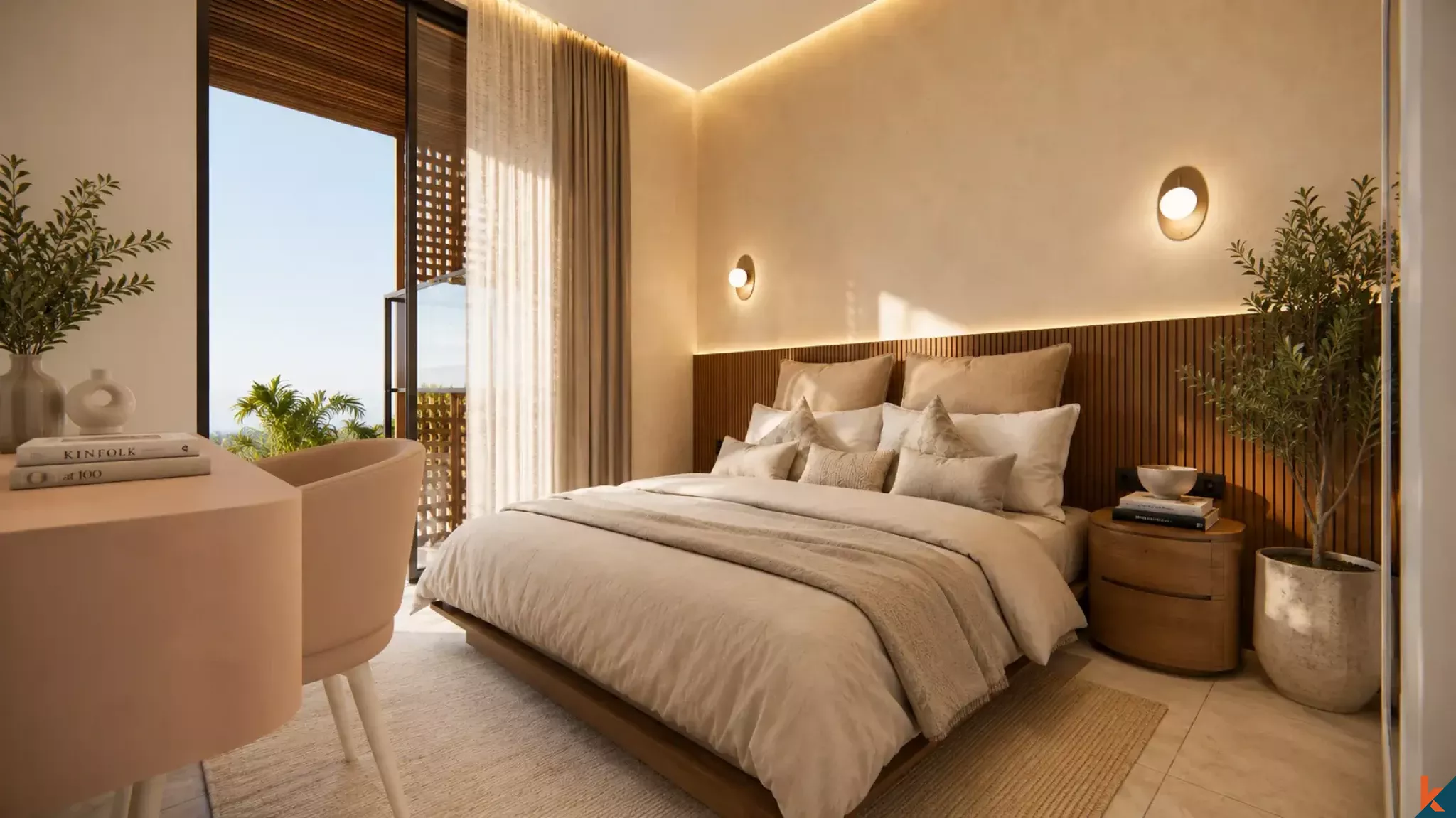 Properti tiga kamar tidur berkualitas tinggi dengan hak sewa jangka panjang yang akan segera hadir di Sanur (Serah terima Desember 2026)