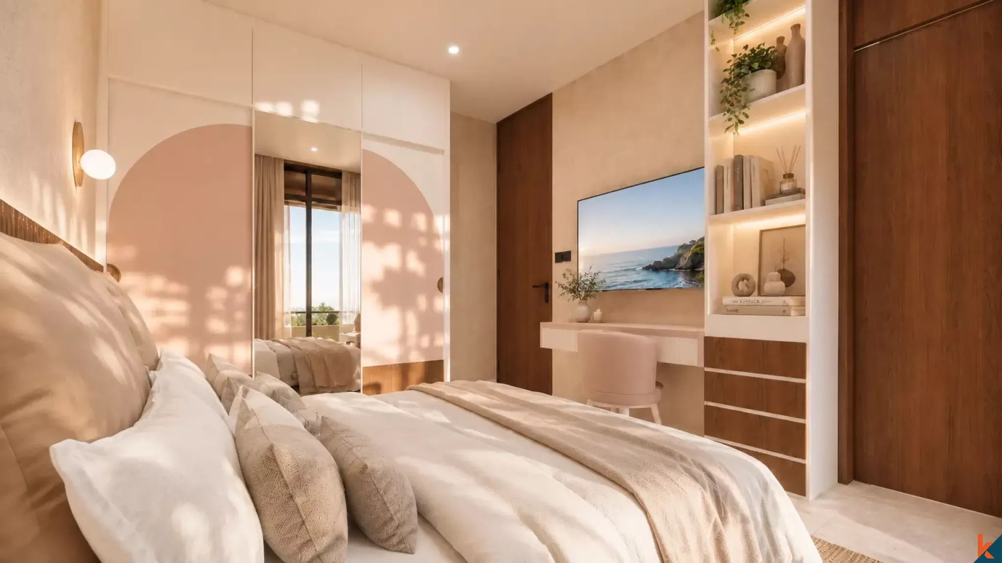 Properti tiga kamar tidur berkualitas tinggi dengan hak sewa jangka panjang yang akan segera hadir di Sanur (Serah terima Desember 2026)
