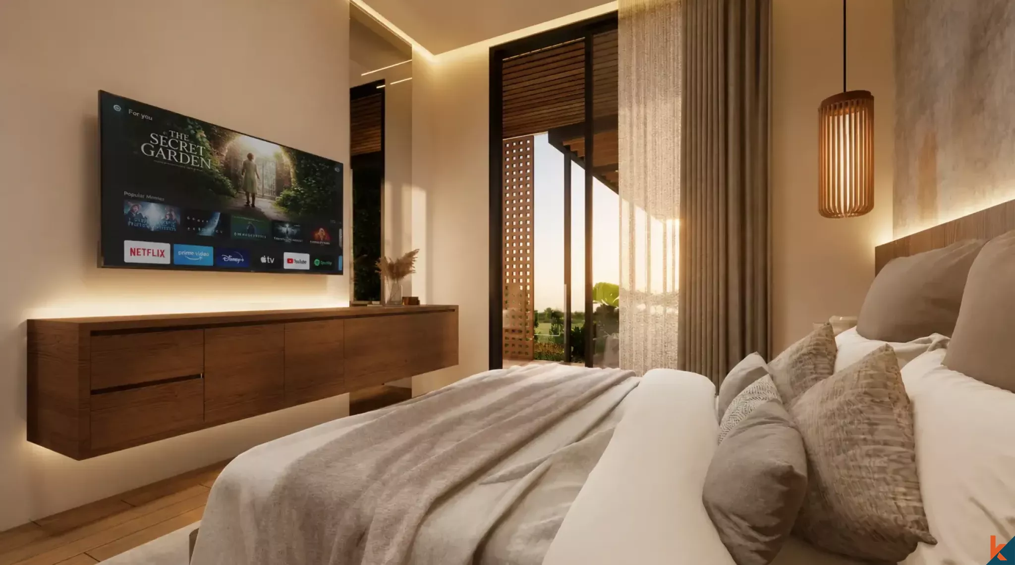 Properti tiga kamar tidur berkualitas tinggi dengan hak sewa jangka panjang yang akan segera hadir di Sanur (Serah terima Desember 2026)