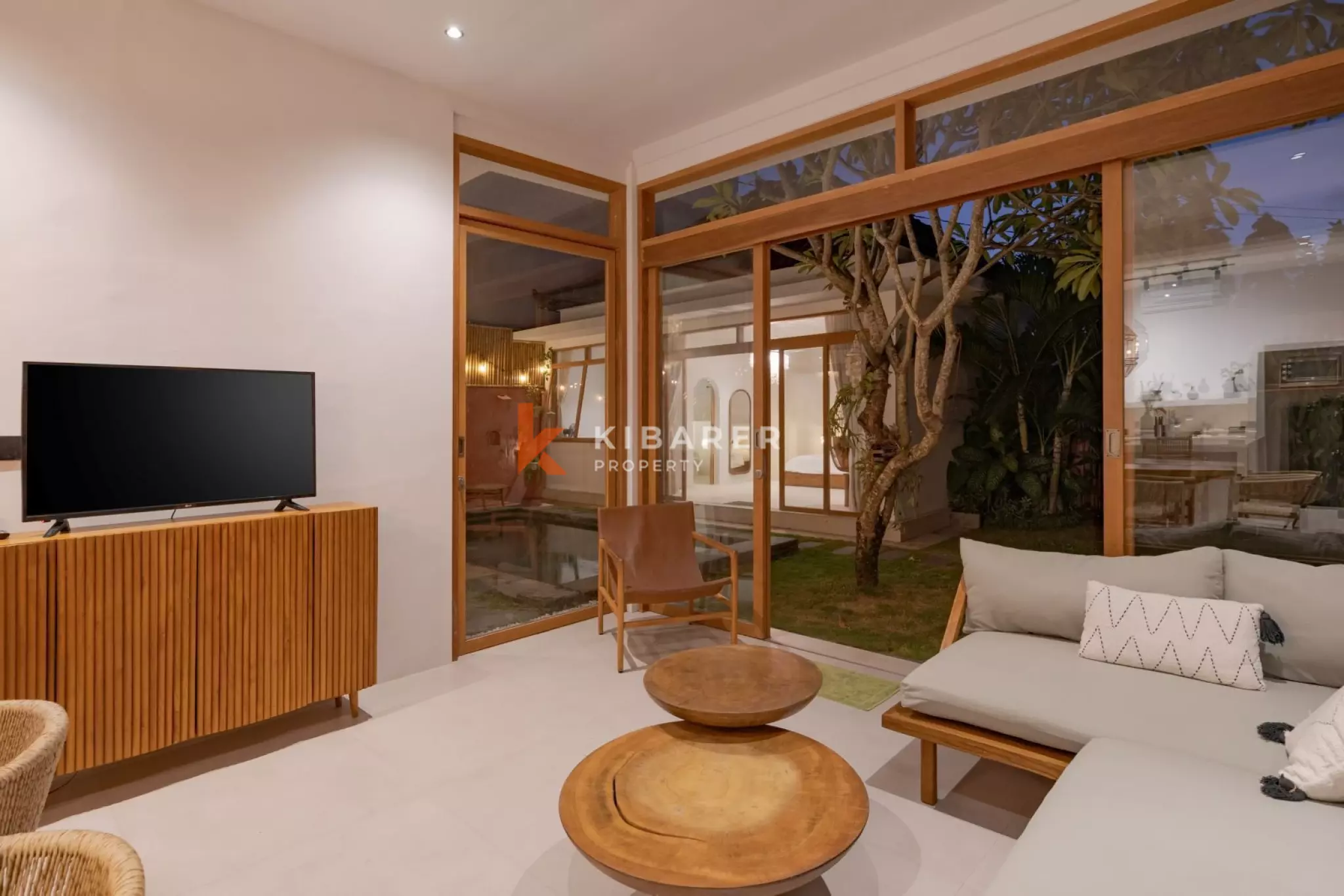 Modern Three Bedroom Minimalist Enclosed Living Room Villa Situated in Umalas