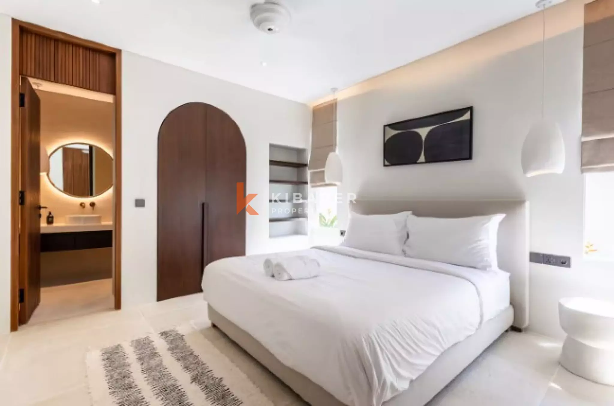 Three Bedroom Mediterranean Elegance and Tropical Island Living in Seaside Seseh with Beach View and Rooftop Pool