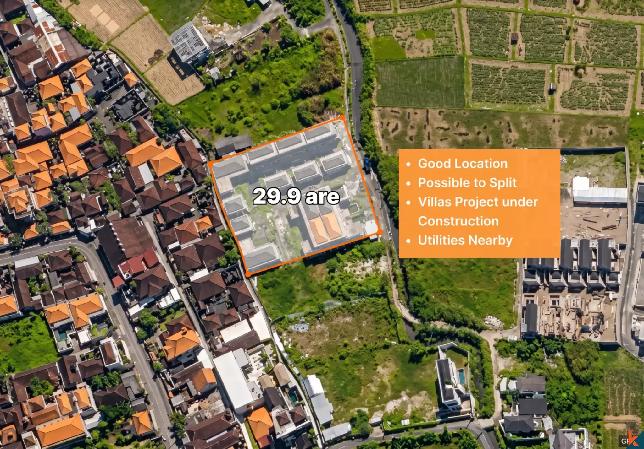 Terrain de premier choix en bail 29.9 are emphytéotique avec potentiel de développement à Seminyak