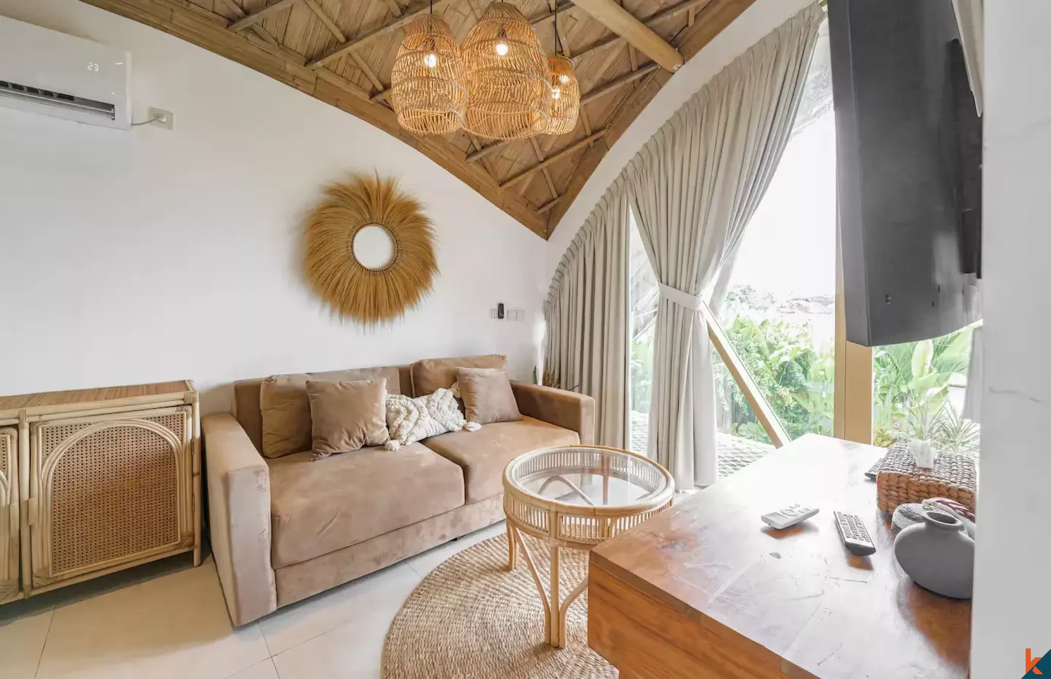 Tropical style three bedroom leasehold villa in Tibubeneng