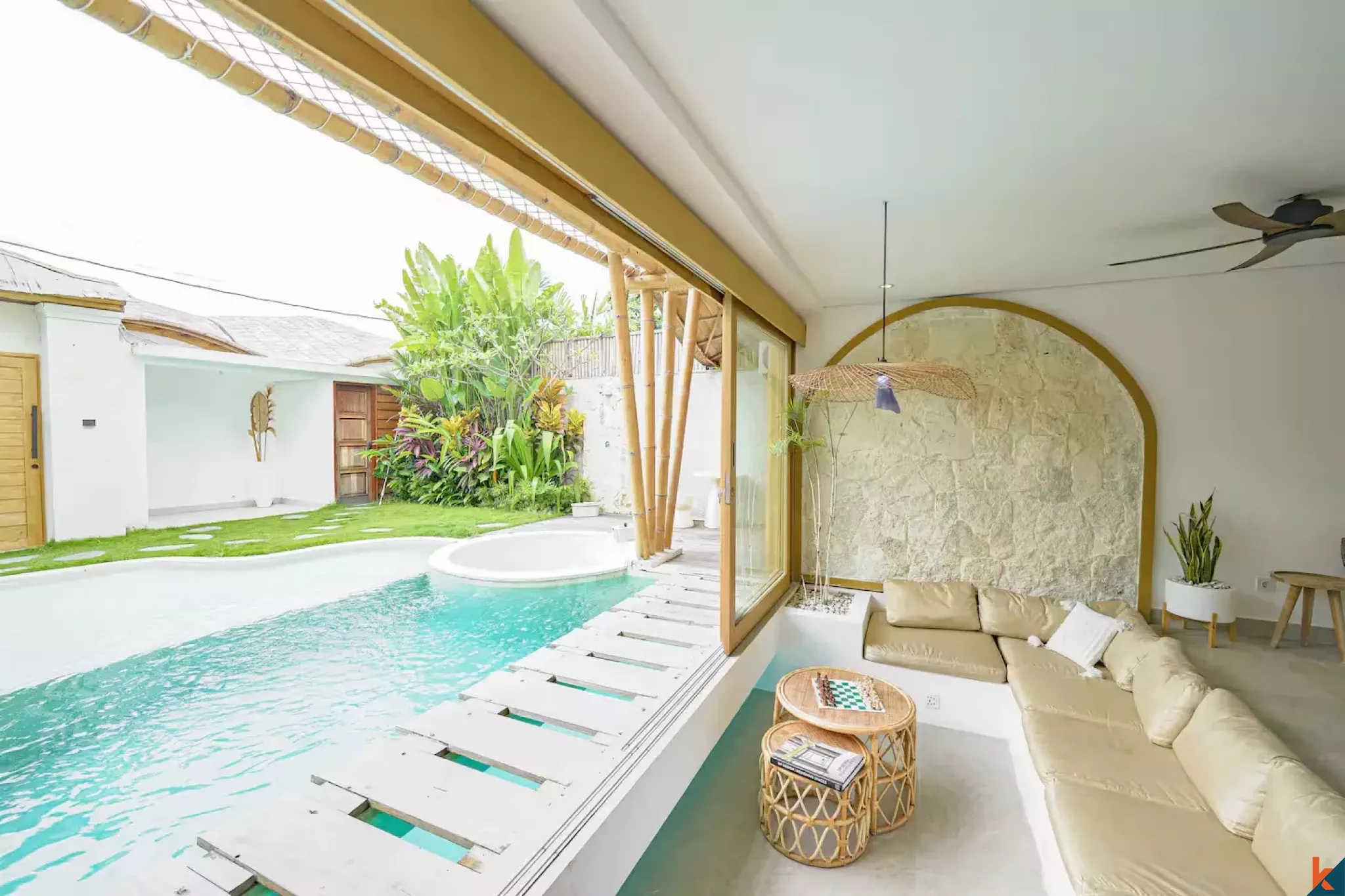 Tropical style three bedroom leasehold villa in Tibubeneng