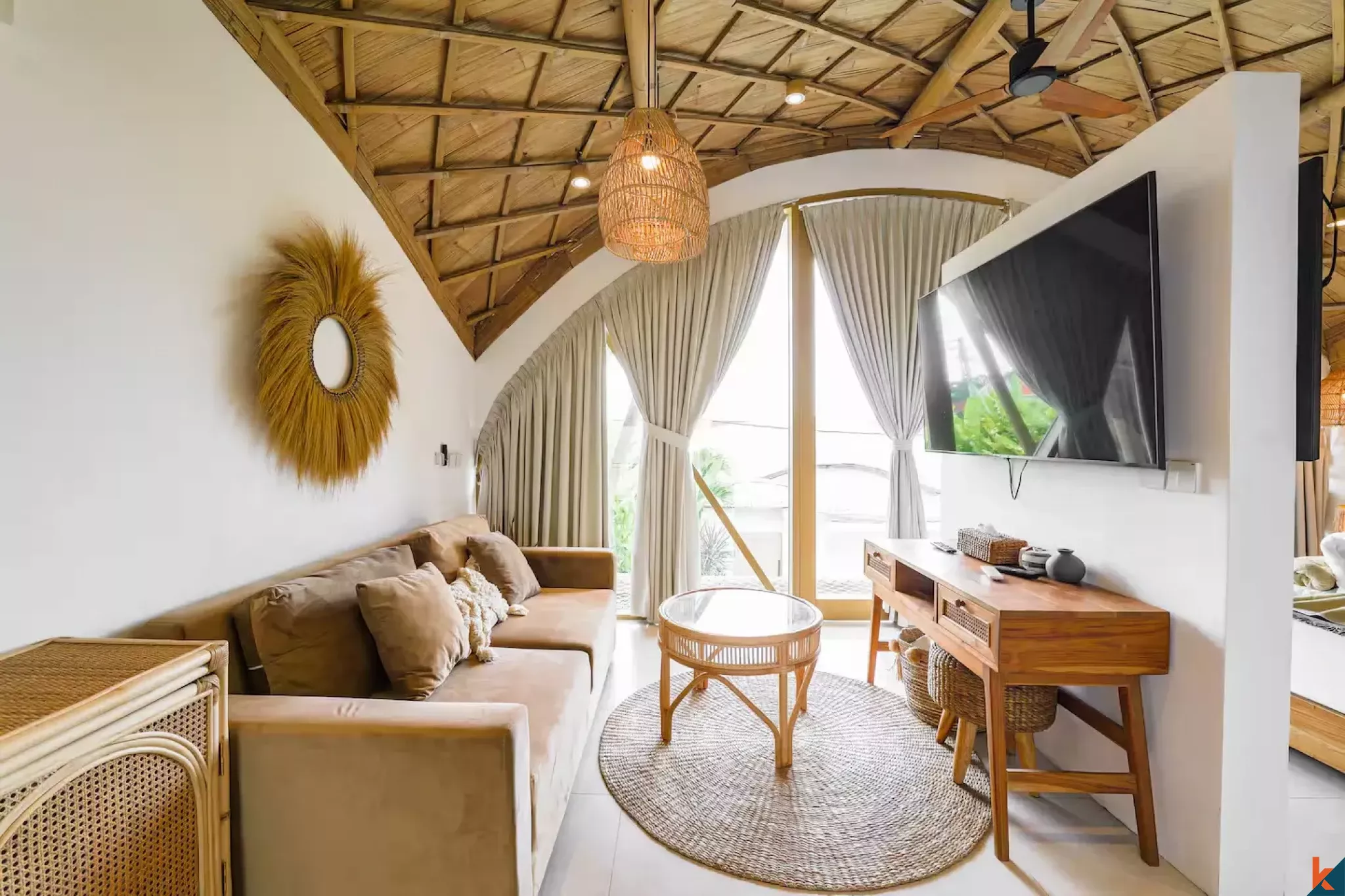 Tropical style three bedroom leasehold villa in Tibubeneng