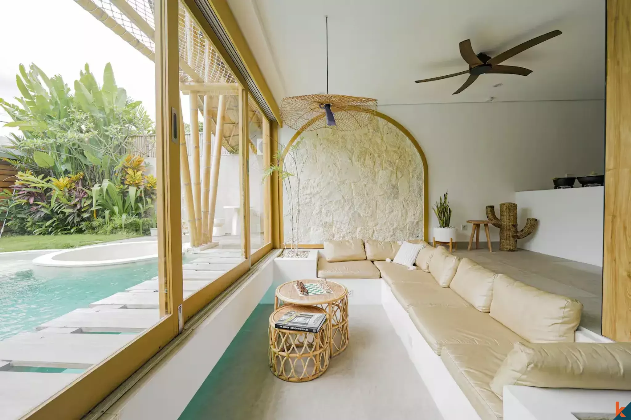 Tropical style three bedroom leasehold villa in Tibubeneng