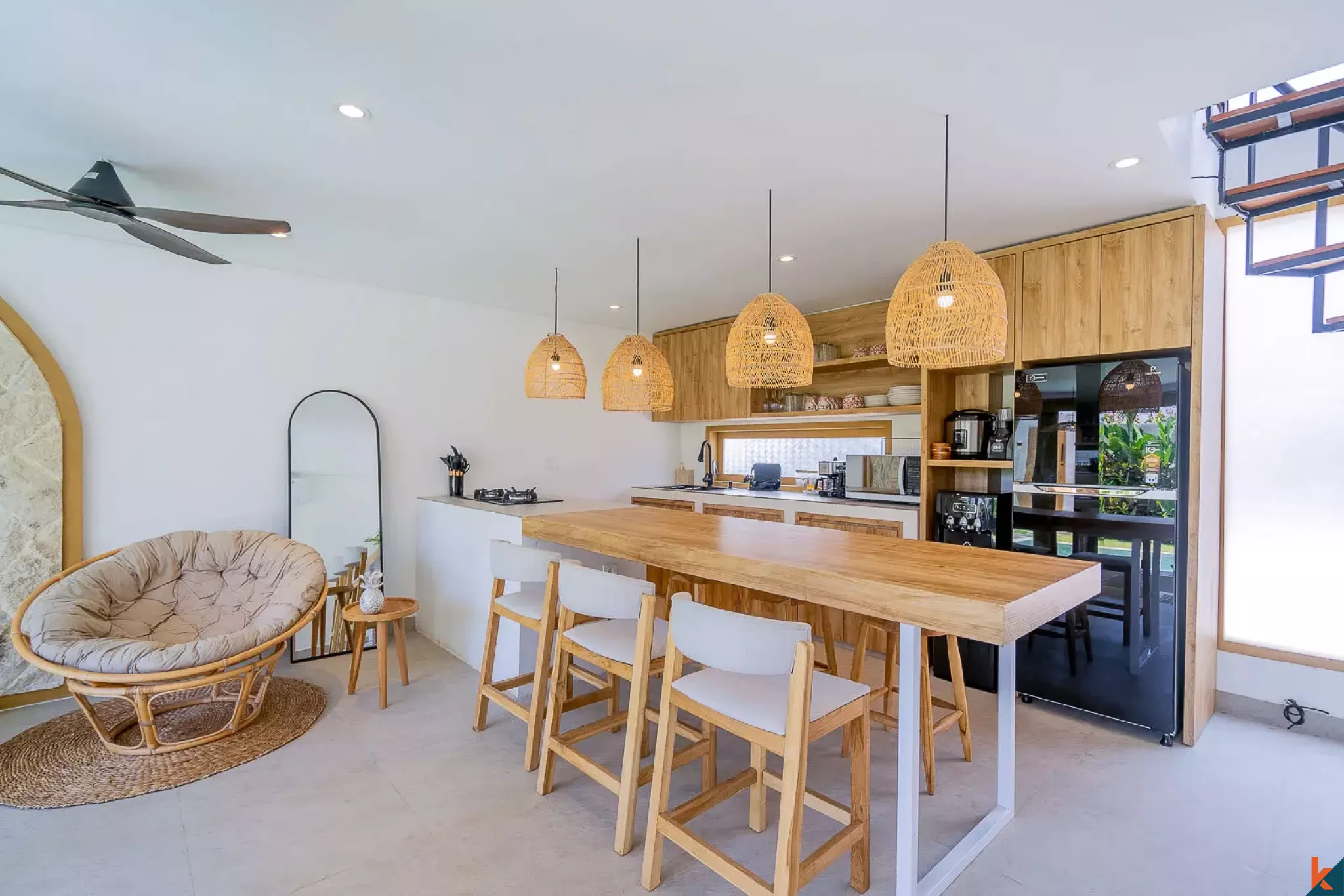 Tropical Three Bedroom Leasehold Villa for Sale in Tibubeneng, Canggu