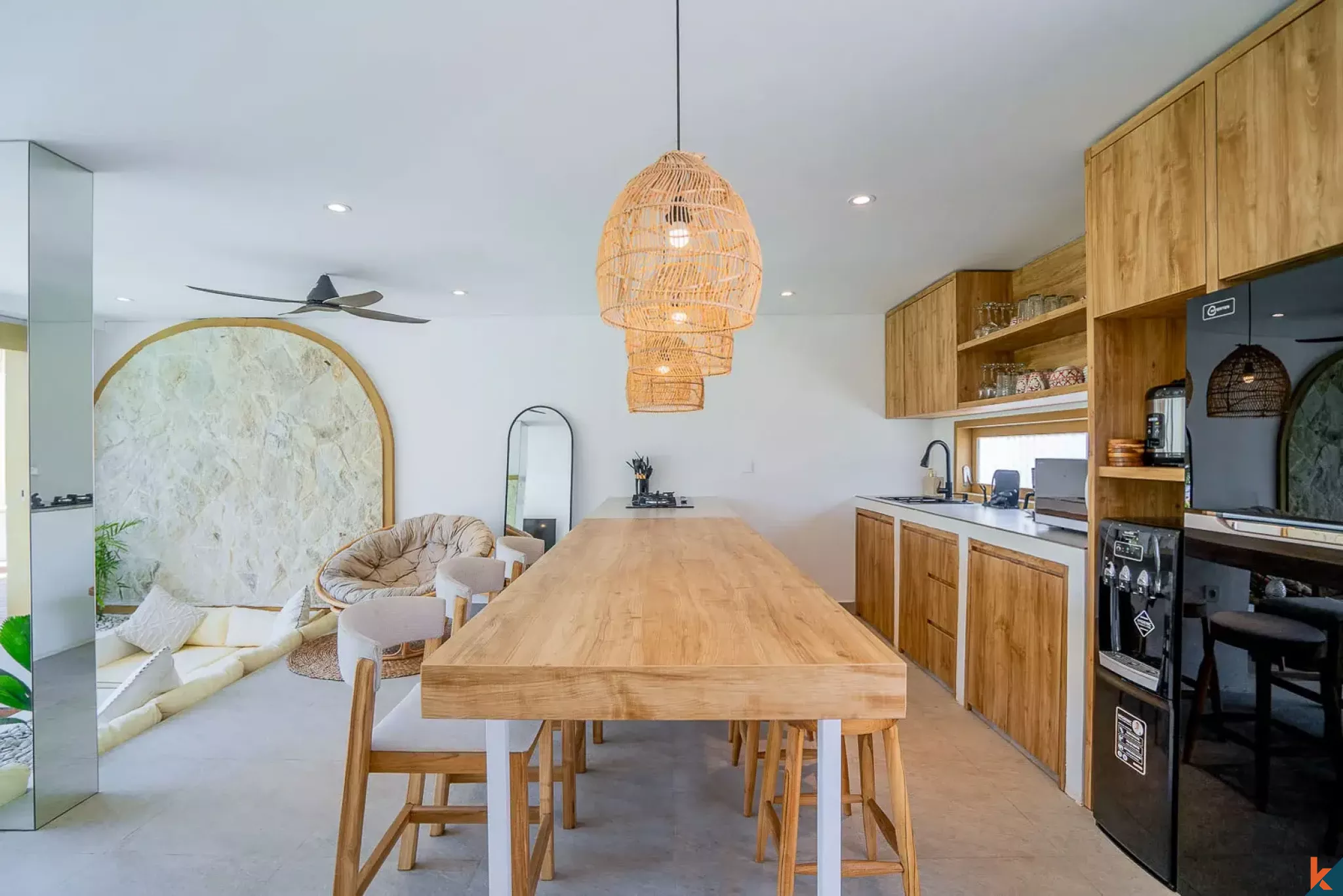 Tropical Three Bedroom Leasehold Villa for Sale in Tibubeneng, Canggu