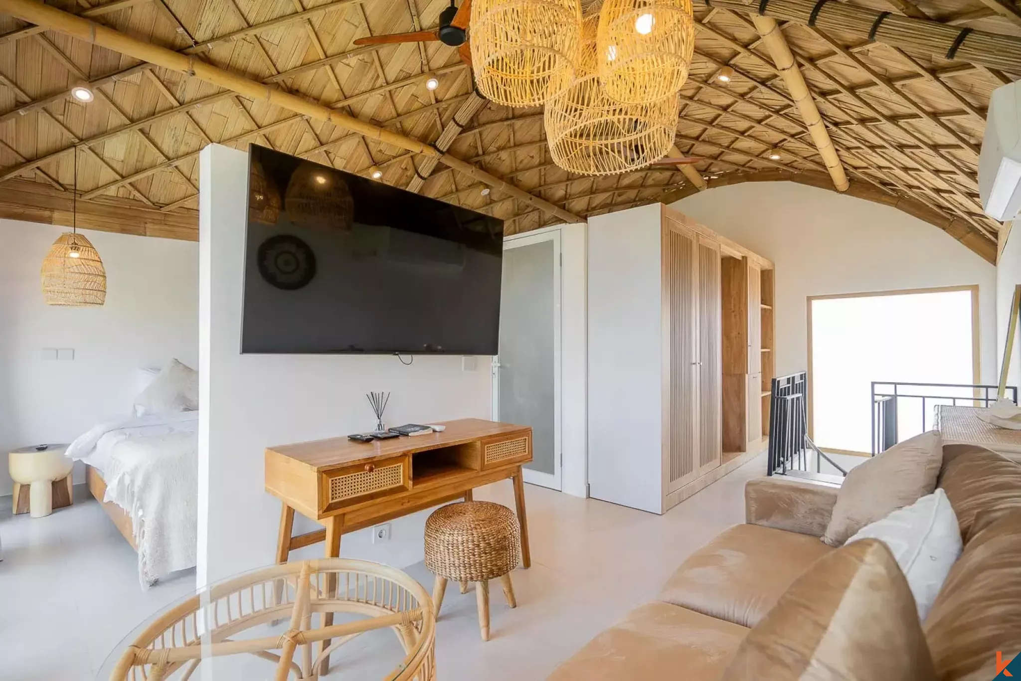 Tropical Three Bedroom Leasehold Villa for Sale in Tibubeneng, Canggu