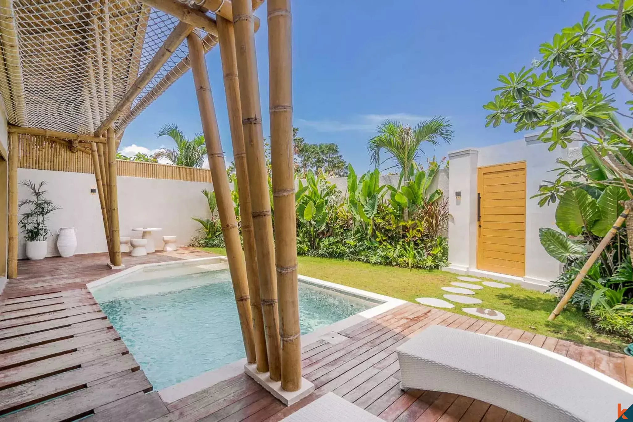 Tropical Three Bedroom Leasehold Villa for Sale in Tibubeneng, Canggu